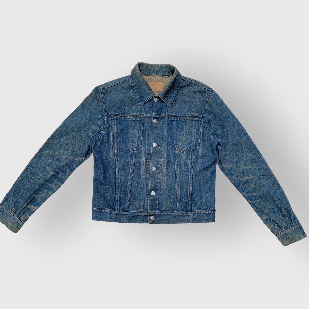 image of Helmut Lang Vintage 1998 Archive Rust Denim Jacket in Blue, Men's (Size Small)