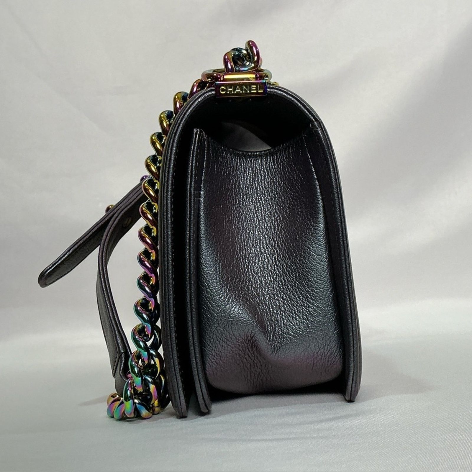 Chanel Chanel Purple Iridescent Mermaid Boy Flap Bag goatskin leath Size ONE SIZE - 2 Thumbnail
