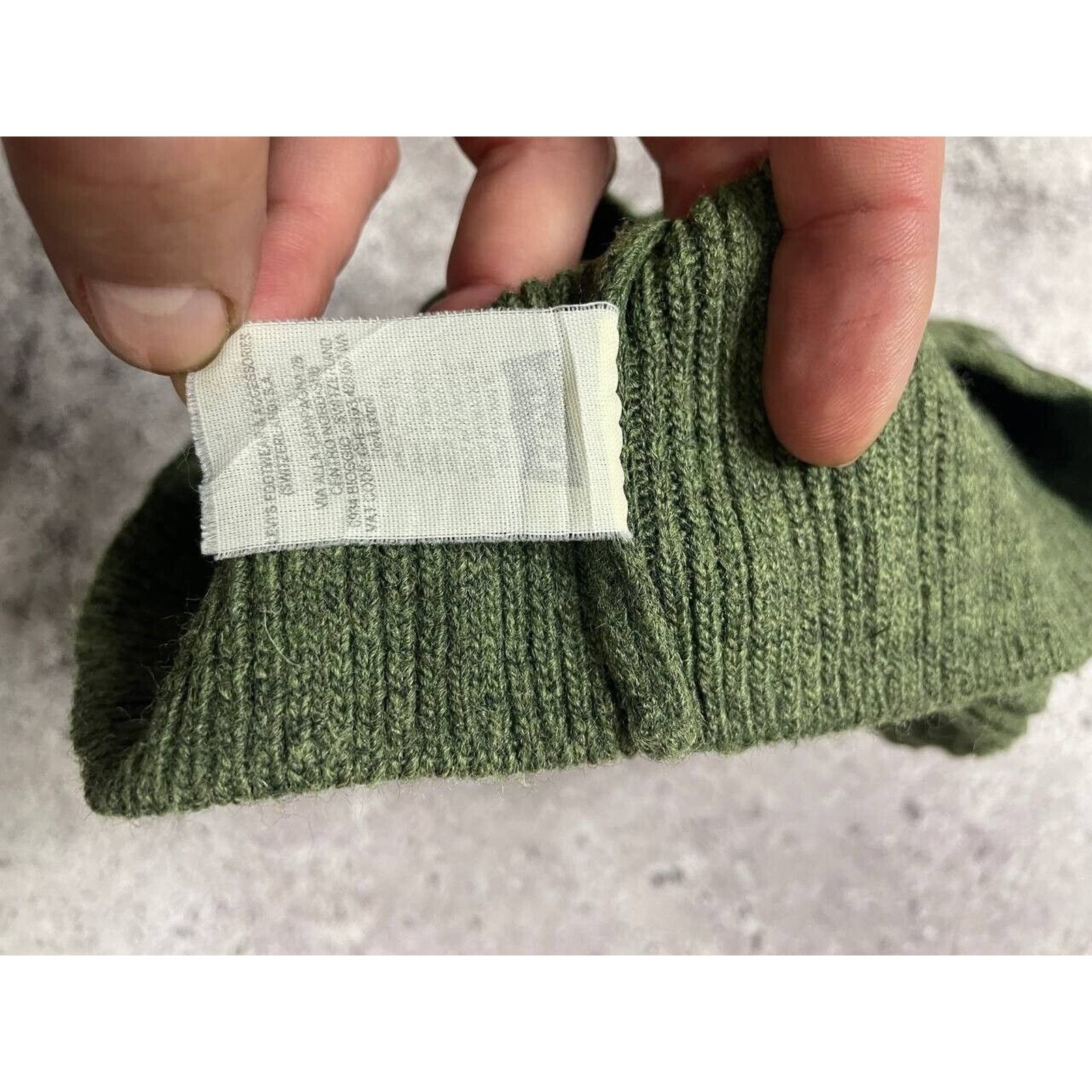 Levi's × Vintage Vintage Levi’s Olive Green Ribbed Knit Beanie Hat USA Size ONE SIZE - 5 Thumbnail
