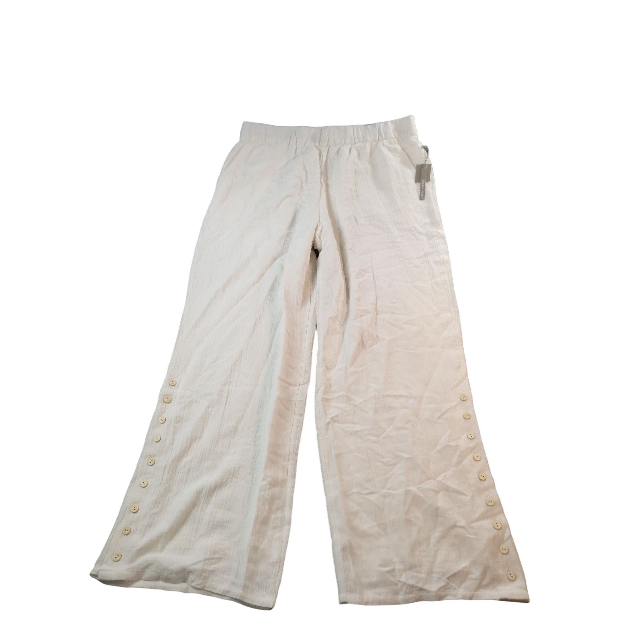 Designer Soft Surroundings Button Wide Leg Pants Women Sz XL 18 Full Size 40" / US 18 - 1 Thumbnail