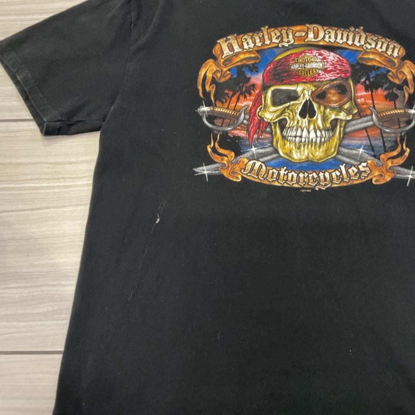 Harley Davidson 2000s Harley-Davidson Pirate Skull Graphic T-Shirt Size US XL / EU 56 / 4 - 6 Thumbnail