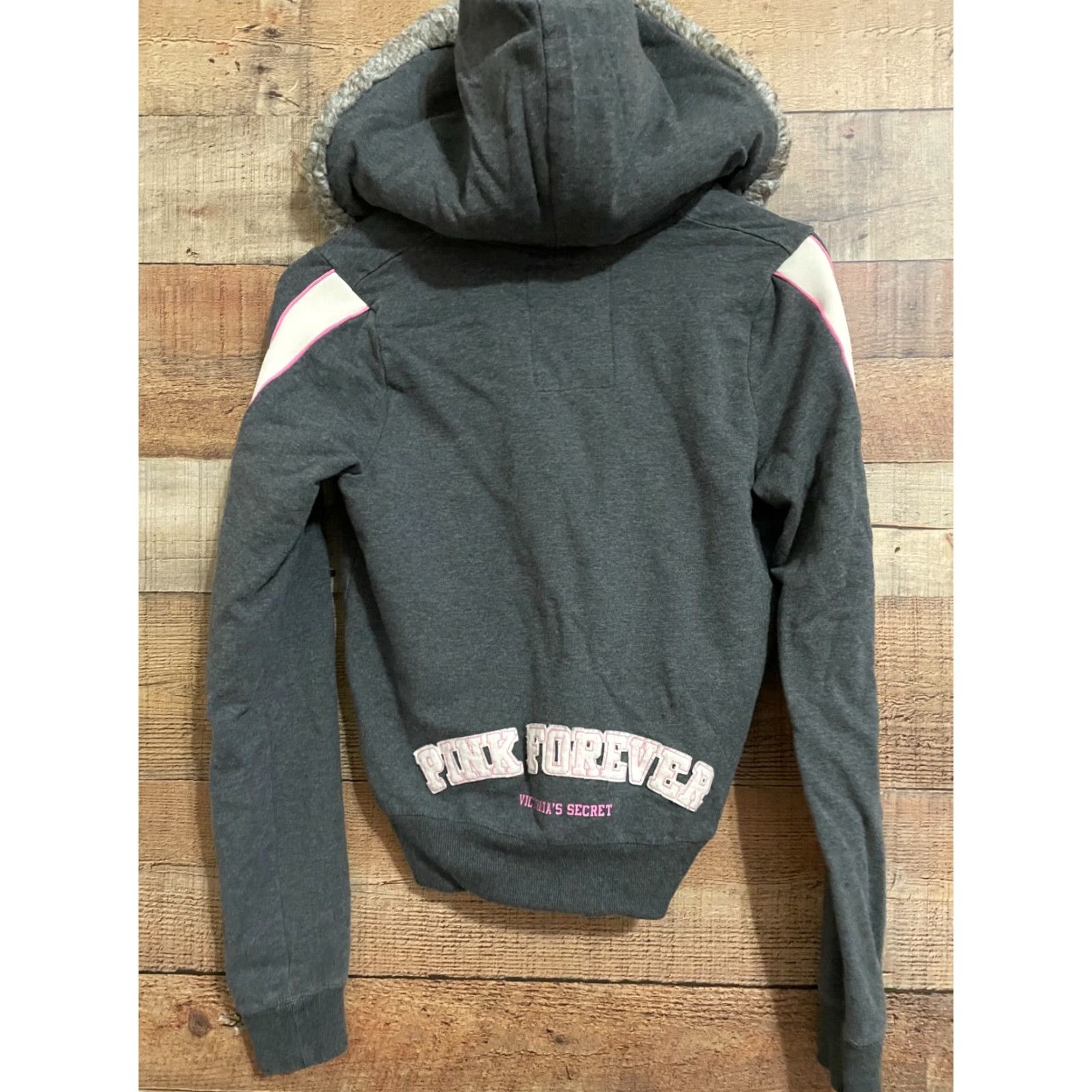 Victoria's Secret Victo ria's Secret PINK Forever Zip Up Hoodie Small Gray Womens Shirt? Size S / US 4 / IT 40 - 4 Thumbnail