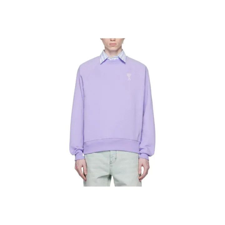 AMI AMIPARIS Purple Embroidered Heart Long Sleeve Sweatshirt 0079 Size US XXS / EU 40 - 1 Thumbnail