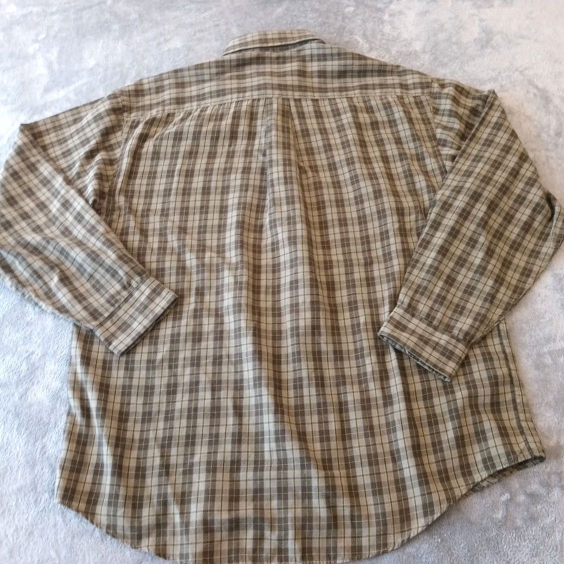 Van Heusen Van Heusen Mens Medium Green Plaid Cotton Blend Button Down Shirt Long Sleeve Size US M / EU 48-50 / 2 - 2 Thumbnail
