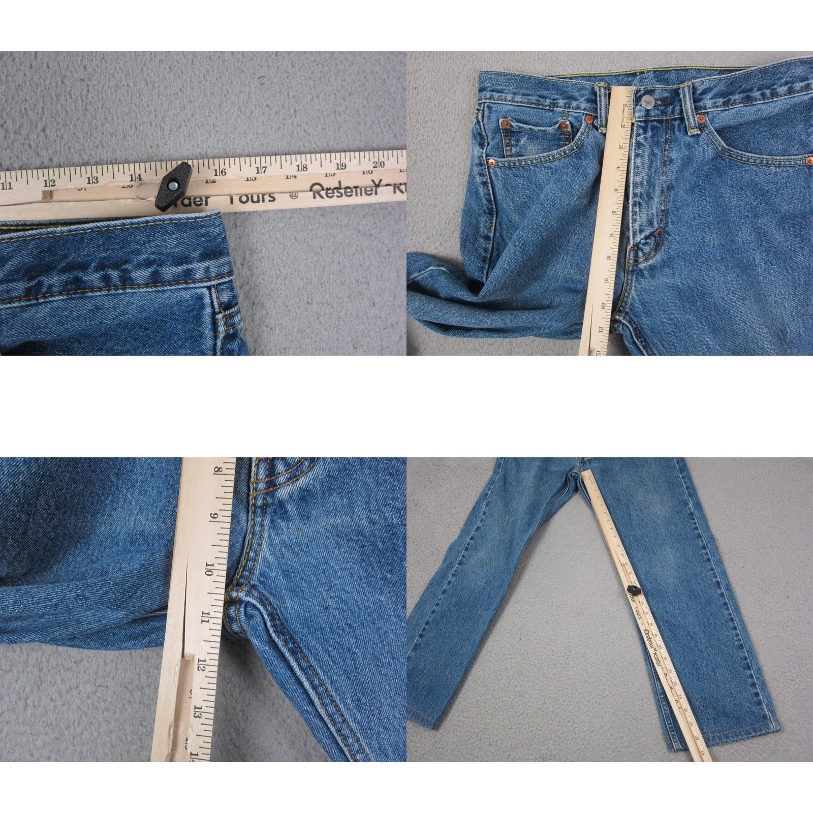 Levi's Levi's 505 Jeans Mens 32x27 Blue Medium Wash Straight Denim Regular Zipper Button Pocket 90s Vintage? No Size US 32 / EU 48 - 8 Thumbnail