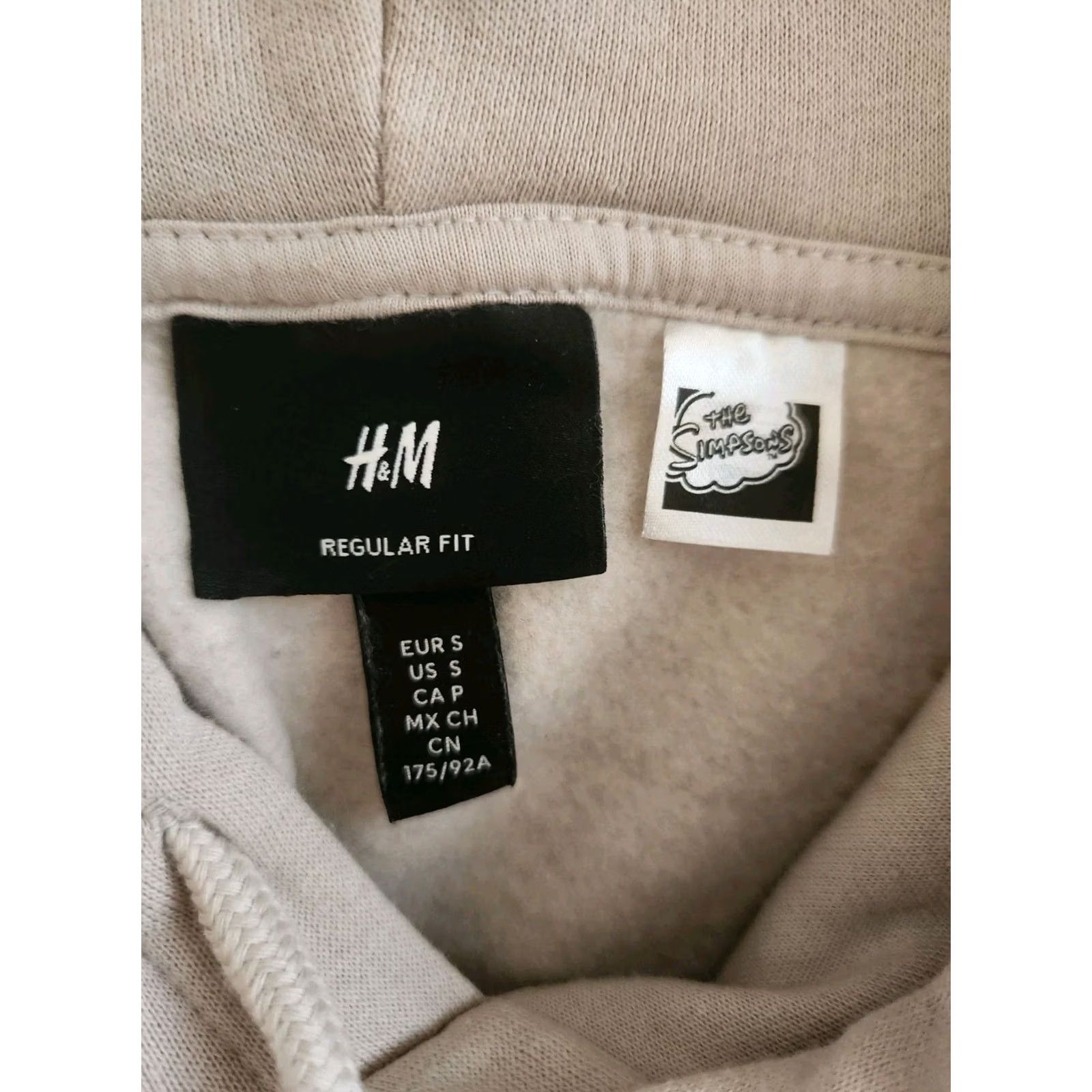 H&M H&M The Simpsons Hoodie Sweatshirt Adult Small Beige Pullover Cartoon Graphic Print Unisex Size US S / EU 44-46 / 1 - 4 Thumbnail