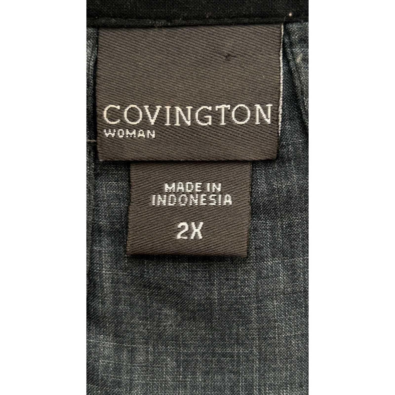 Covington Covington | Soft Black White Paisley Tunic Top Blouse | 2X Size XXL / US 16-18 / IT 52-54 - 3 Thumbnail