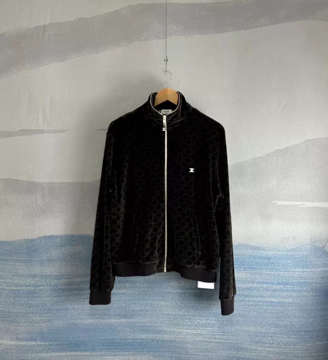 Celine brown celine velvet zip jacket Size US M / EU 48-50 / 2 - 1 Thumbnail