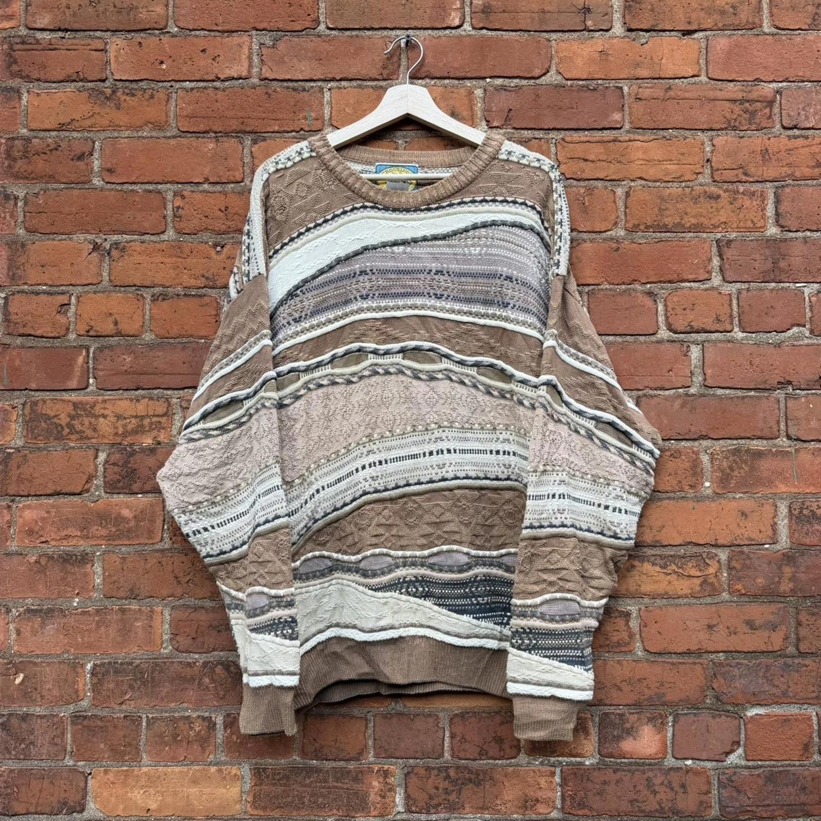 Other vintage crossings coogi style 3D knit sweater L/XL Size US L / EU 52-54 / 3 - 1 Thumbnail