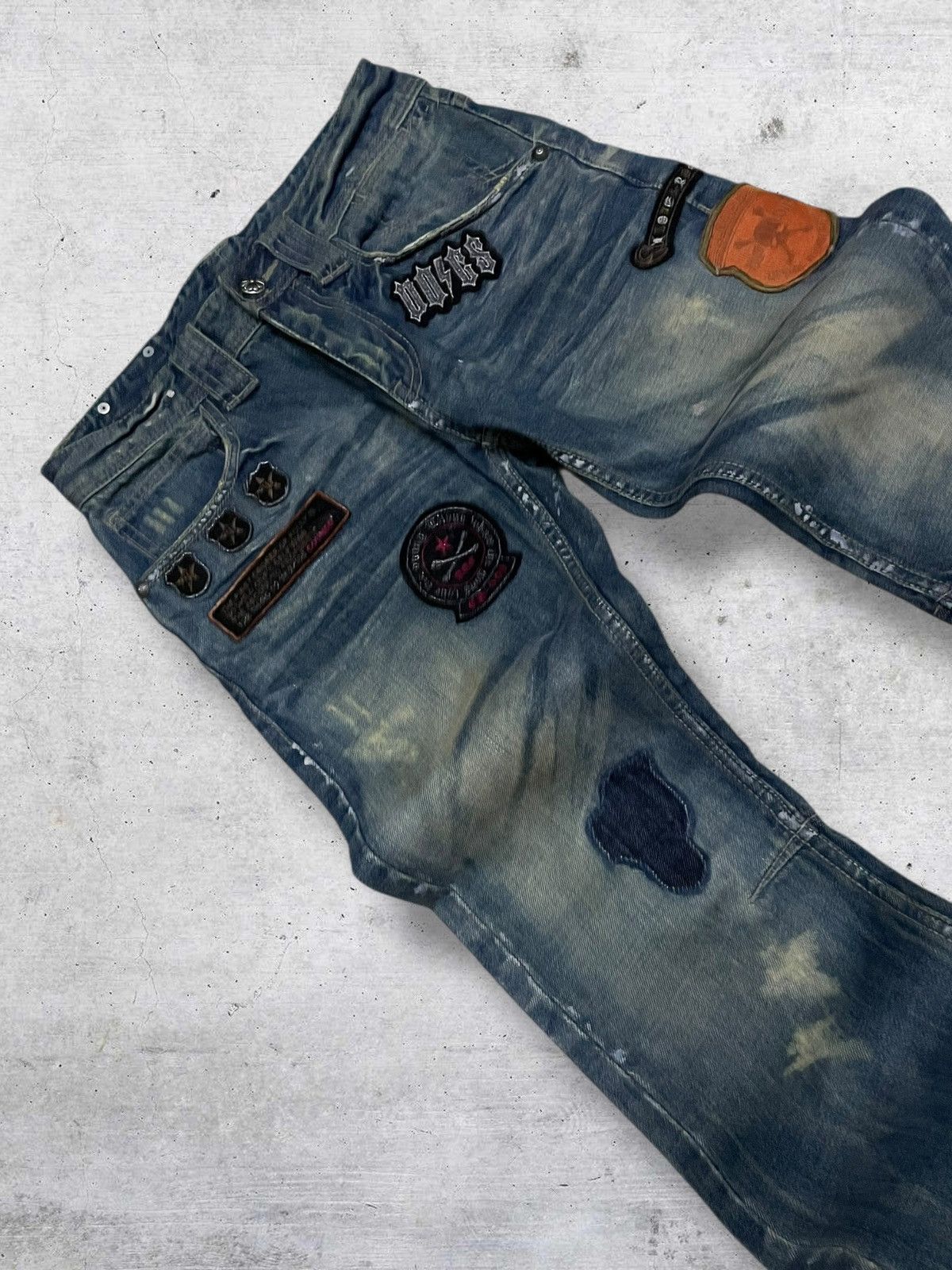 Hysteric Glamour VINTAGE BULLET NOISE JAPAN DESIGNER 90S OG PUNK PATCH DENIM Size US 30 / EU 46 - 7 Thumbnail