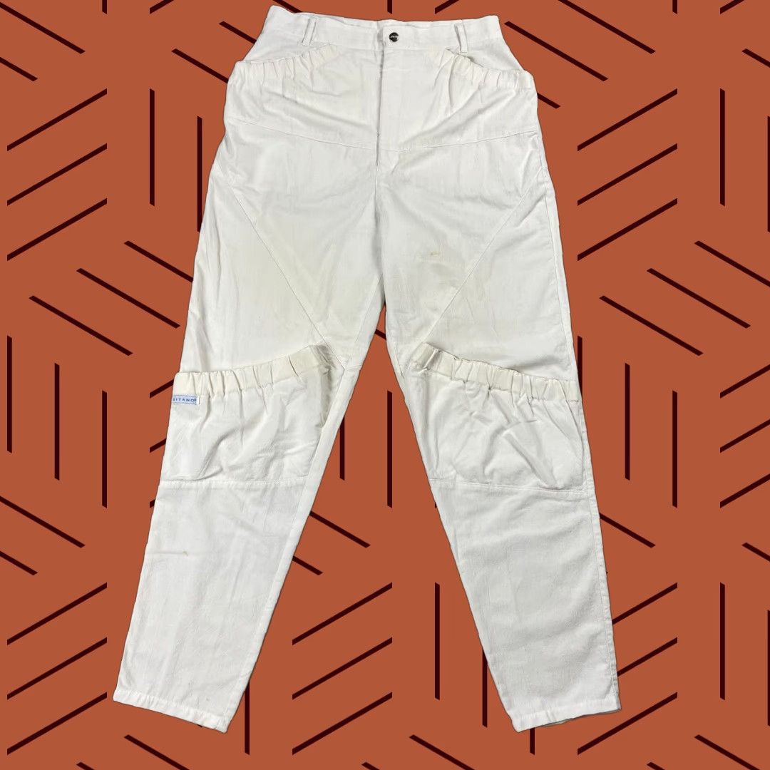 Vintage VINTAGE Gitano Women's Cargo Pants 28x28 White Lightweight Baggy Parachute 80s 90s Mens Size 28" / US 6 / IT 42 - 1 Thumbnail