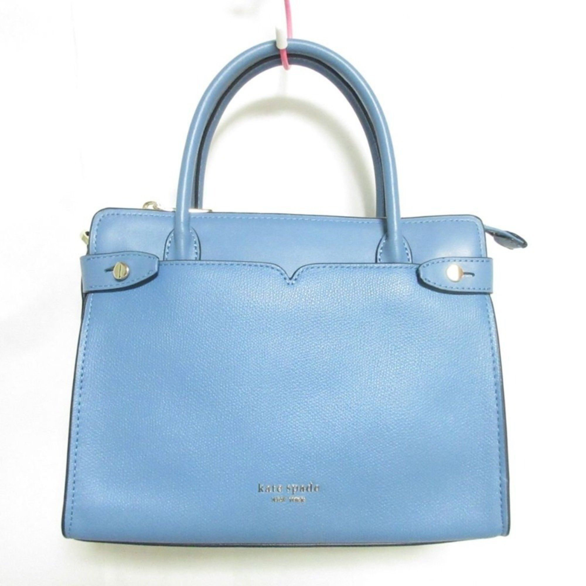 Kate Spade Classic Medium Satchel Leather 2Way Handbag Shoulder Bag Blue Women's