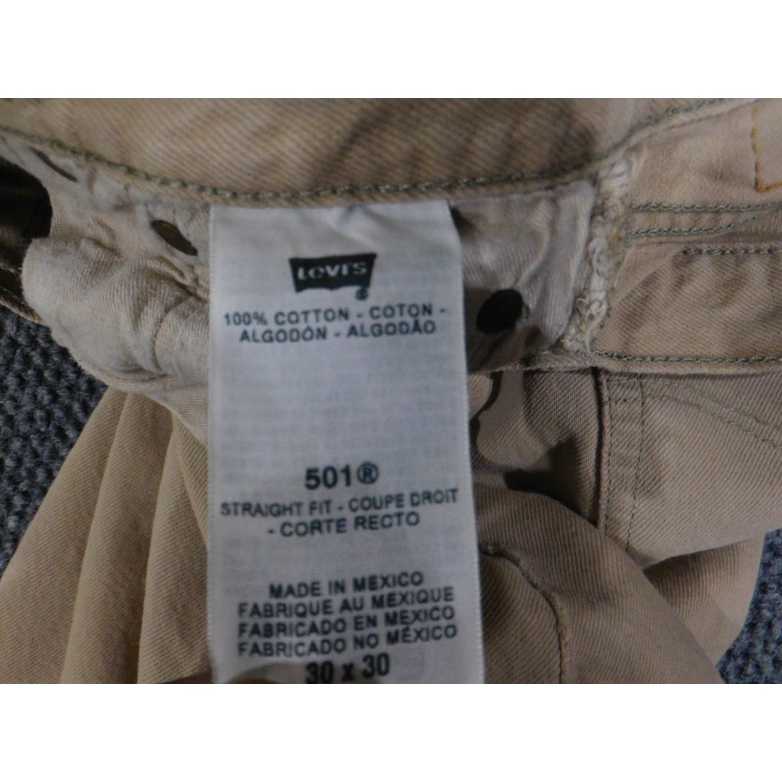 Levi's Levi's 501 Jeans Mens 30x30 Beige Straight Button Fly Denim Retro 90s Vintage Style Mens Size US 30 / EU 46 - 6 Thumbnail