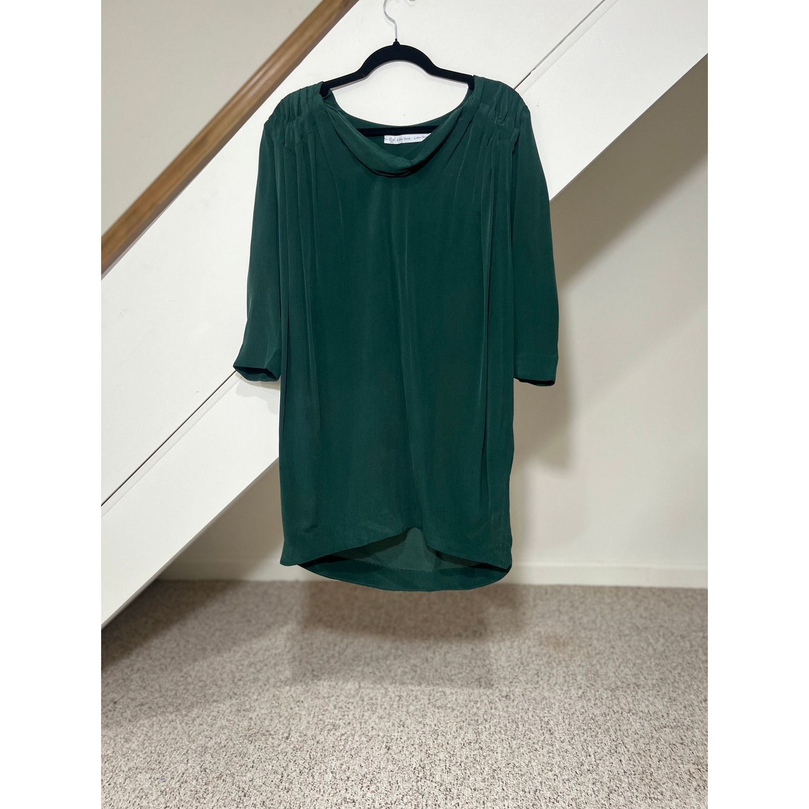 & Other Stories & Other Stories 100% Silk Forest Green Dress Pockets SZ 4 Size S / US 4 / IT 40 - 2 Thumbnail