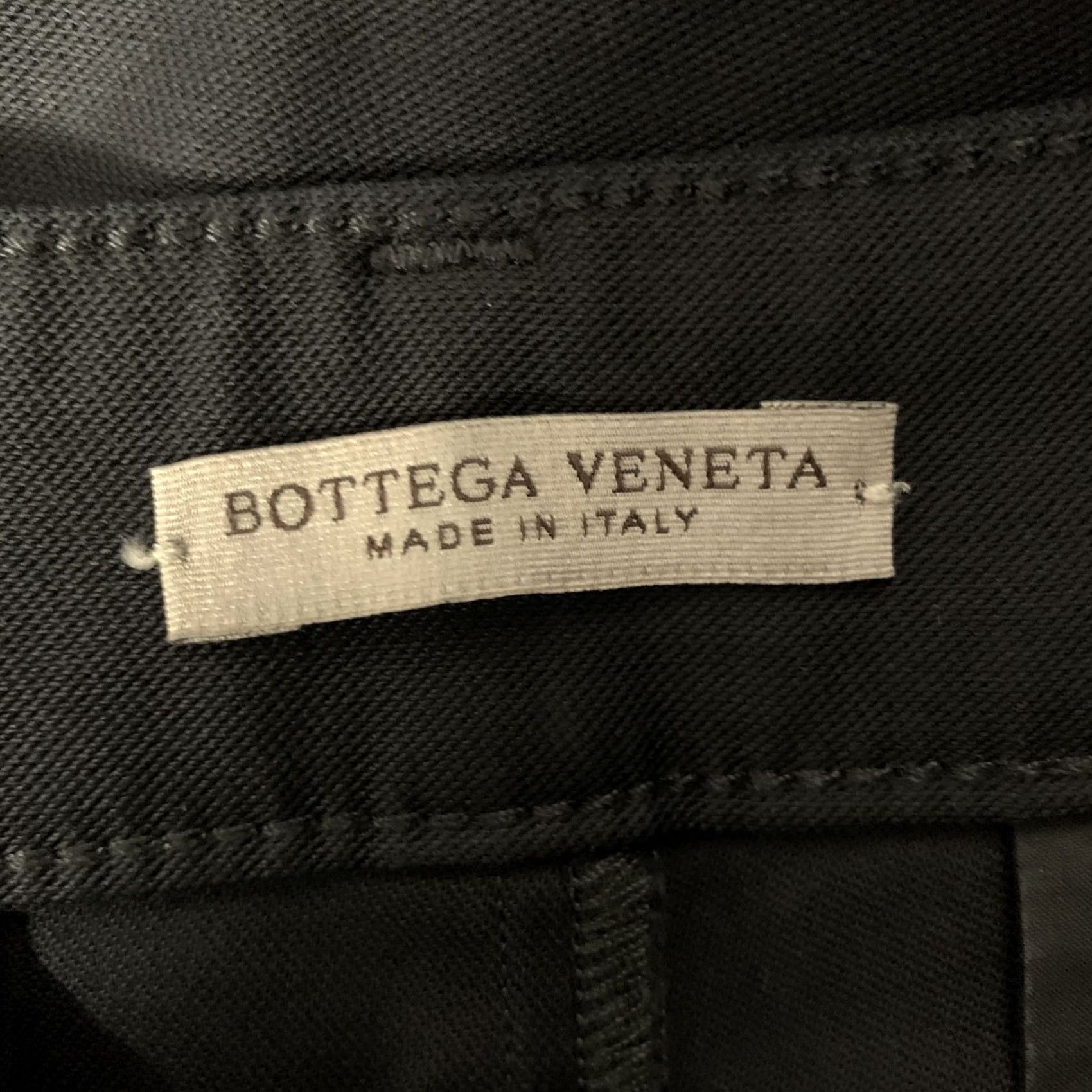 Bottega Veneta BOTTEGA VENETA Pants Black Solid Cotton Blend Straight Casual 38 Adult Men Inseam 29 EU Italy Size US 38 / EU 54 - 4 Thumbnail