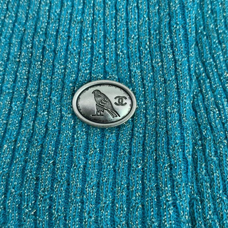 Chanel Chanel Egypt Series Blue Glitter Logo Cotton Round Neck Sh Size XS / US 0-2 / IT 36-38 - 5 Thumbnail
