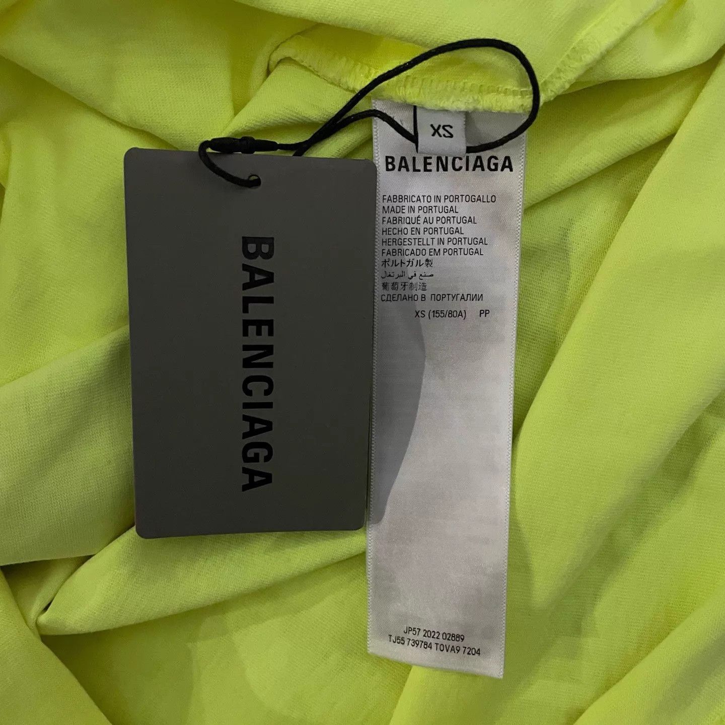 Balenciaga Balenciaga 24ss Fluo Yellow Tape Logo SS T-Shirt Size XS / US 0-2 / IT 36-38 - 4 Thumbnail