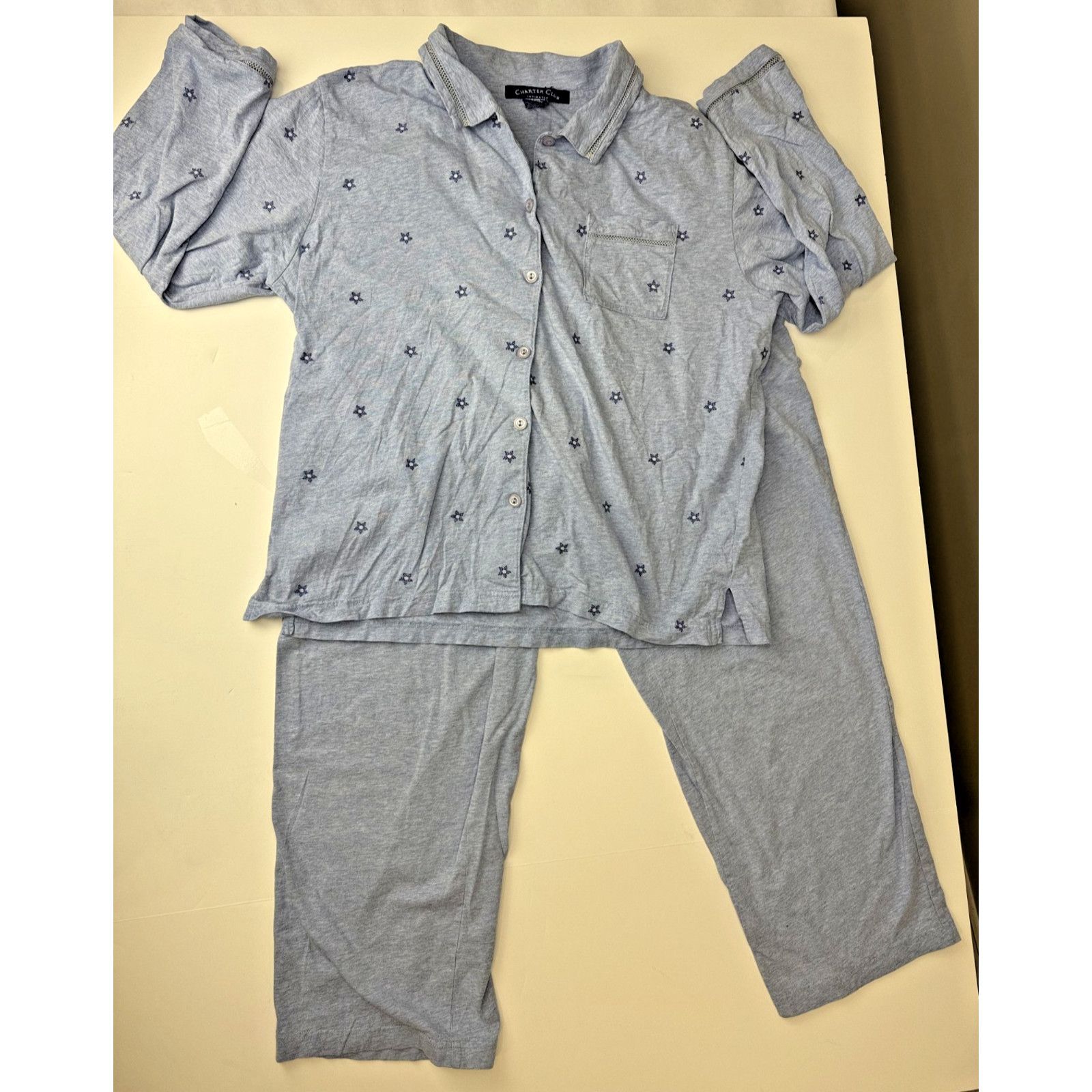 Other Charter Club Women's Pajamas Set 100% Cotton Blue Medium Size ONE SIZE - 1 Thumbnail