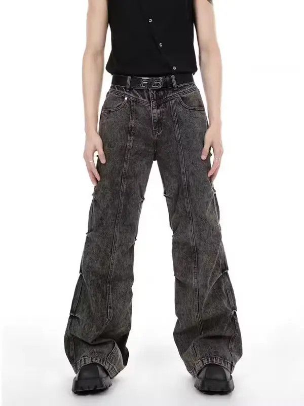 VIBE Vintage washed distressed micro-flared high-waisted jeans Size US 34 / EU 50 - 1 Thumbnail