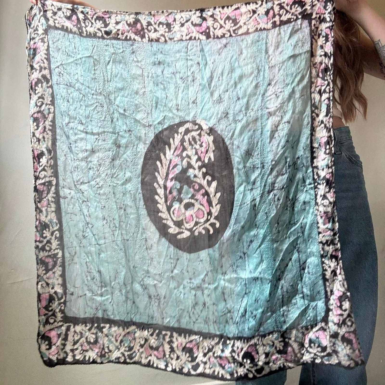 Vintage Vintage Unbranded Square Abstract Scarf Size ONE SIZE - 2 Thumbnail