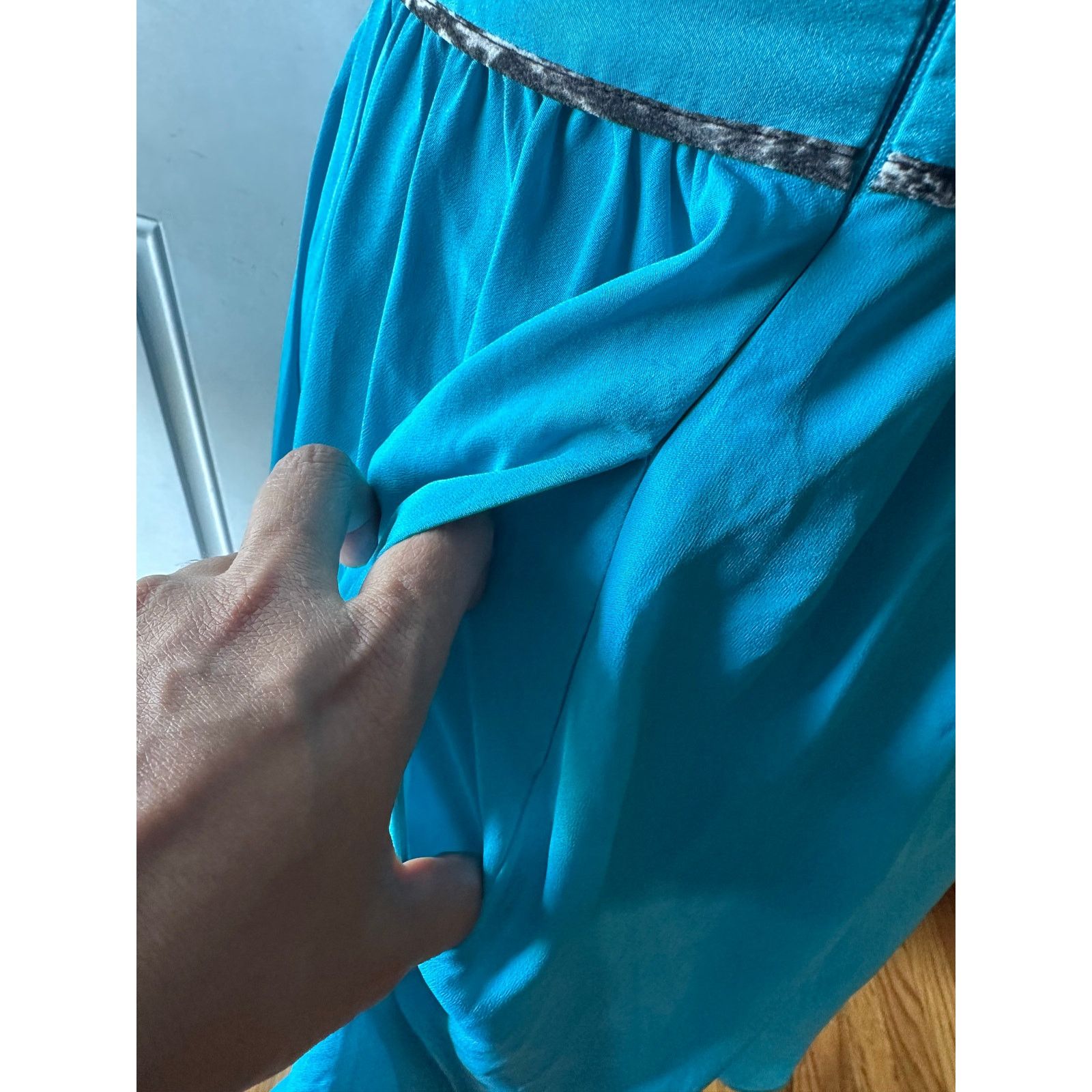 Armani Exchange Armani Exchange Teal Reversible Mini Dress Keyhole Trim Size XS / US 0-2 / IT 36-38 - 5 Thumbnail