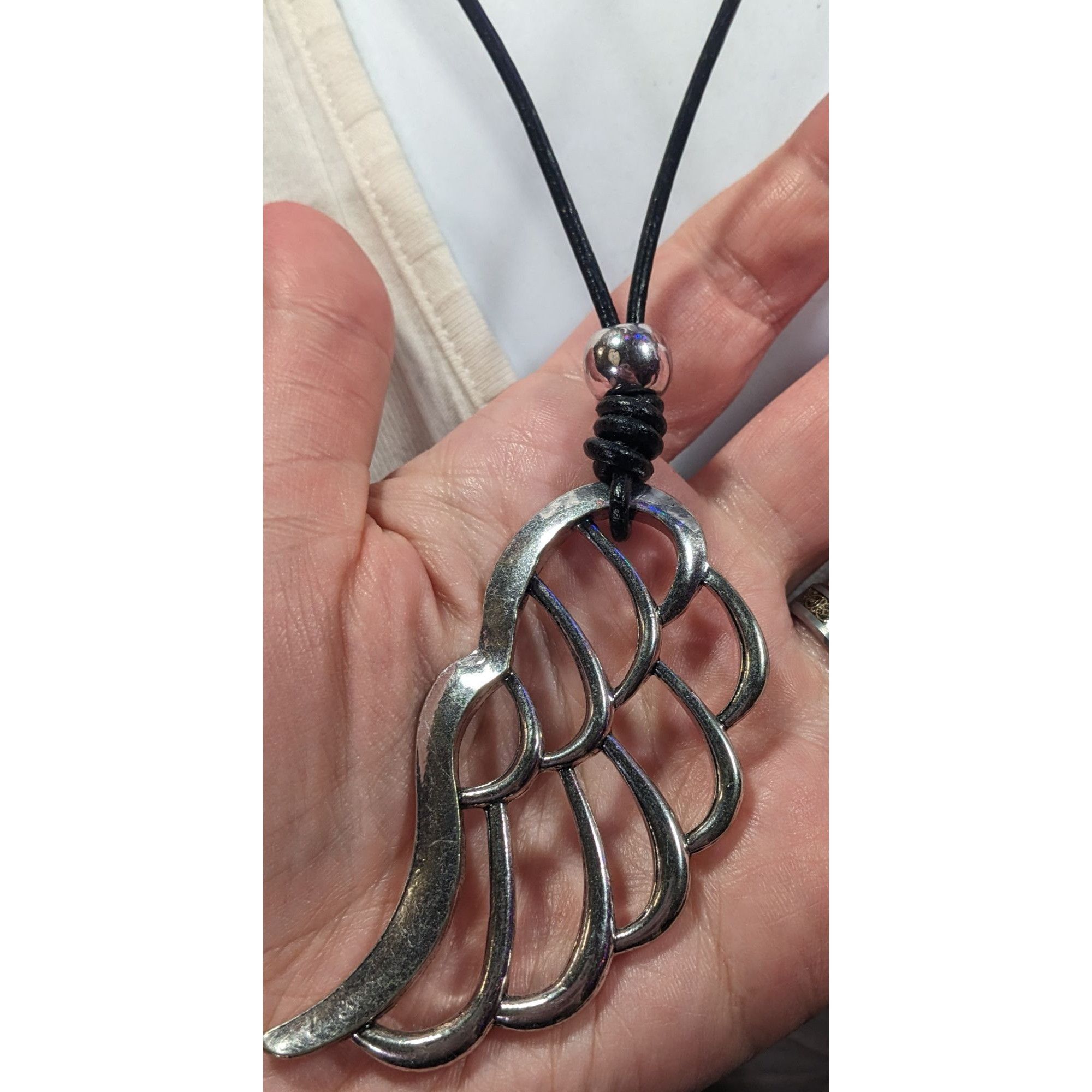 Other Bayberry Road Silver Tone Open Wing Pendant Necklace Size ONE SIZE - 6 Thumbnail