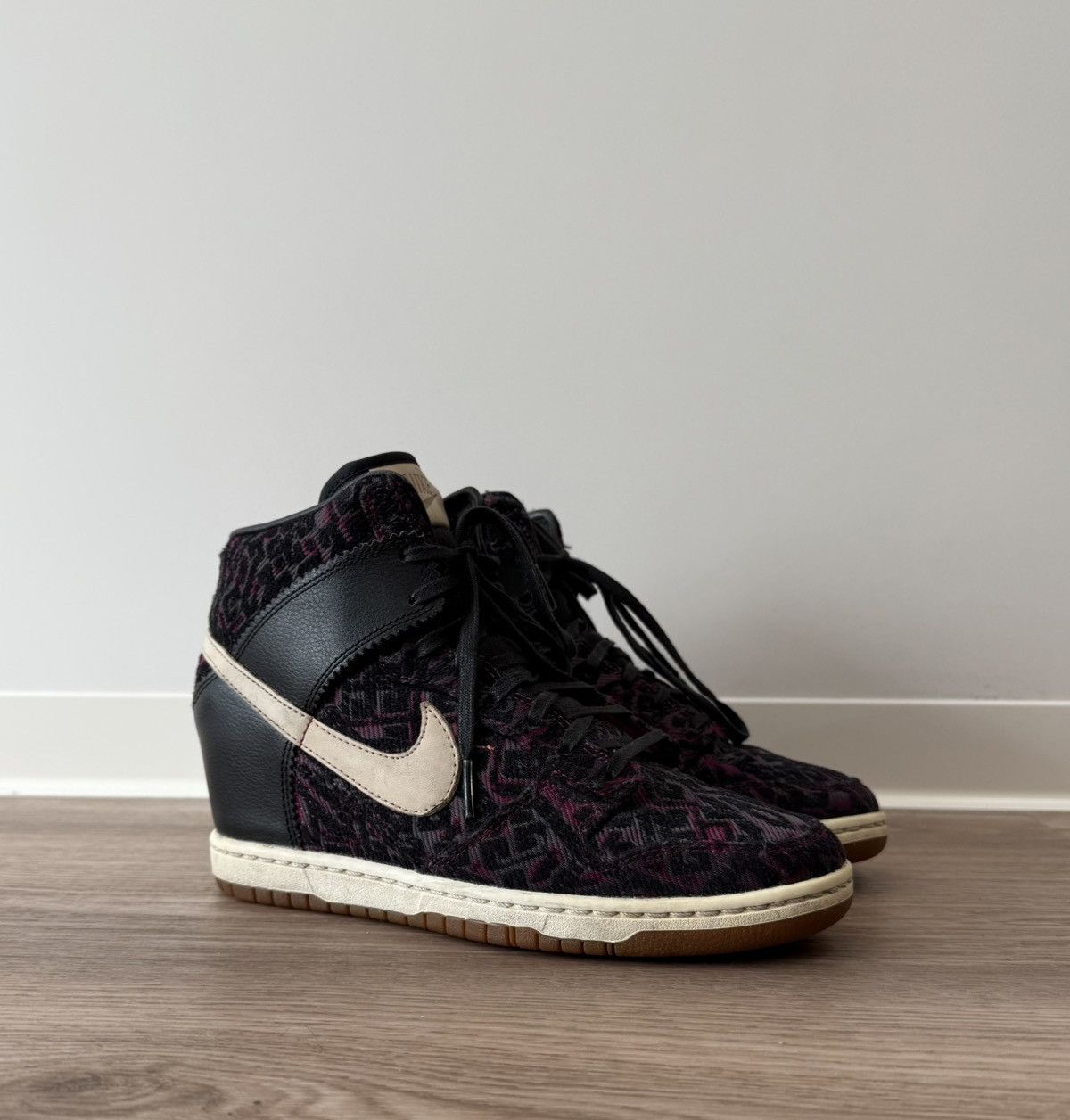 Nike Nike Dunk Sky Hi Black Purple Tribal Hidden Wedge Sneakers Size US 8.5 / IT 38.5 - 1 Thumbnail