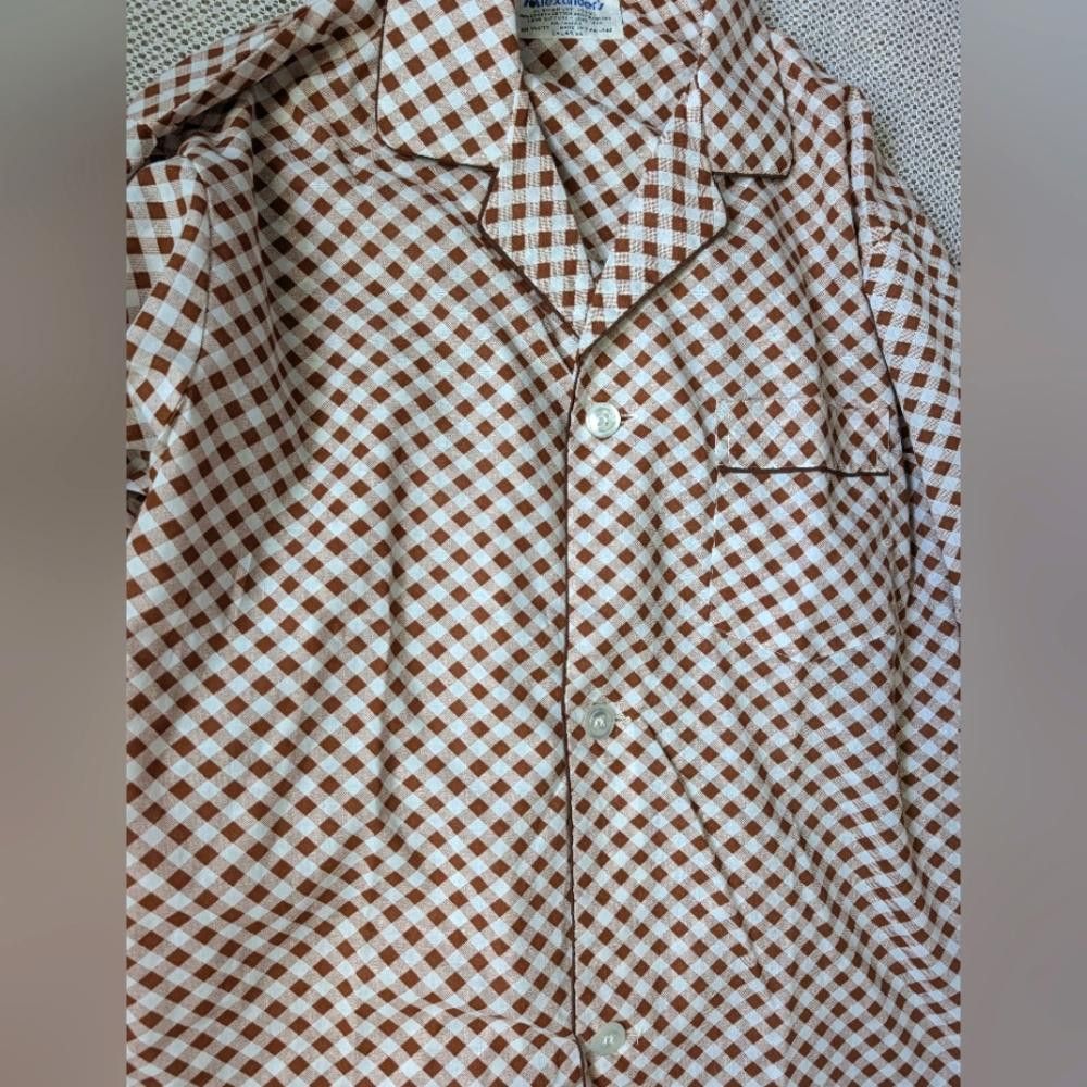 Designer Men's Vintage 80s Alexander's Checkered Pajamas Loungewear Size ONE SIZE - 5 Thumbnail