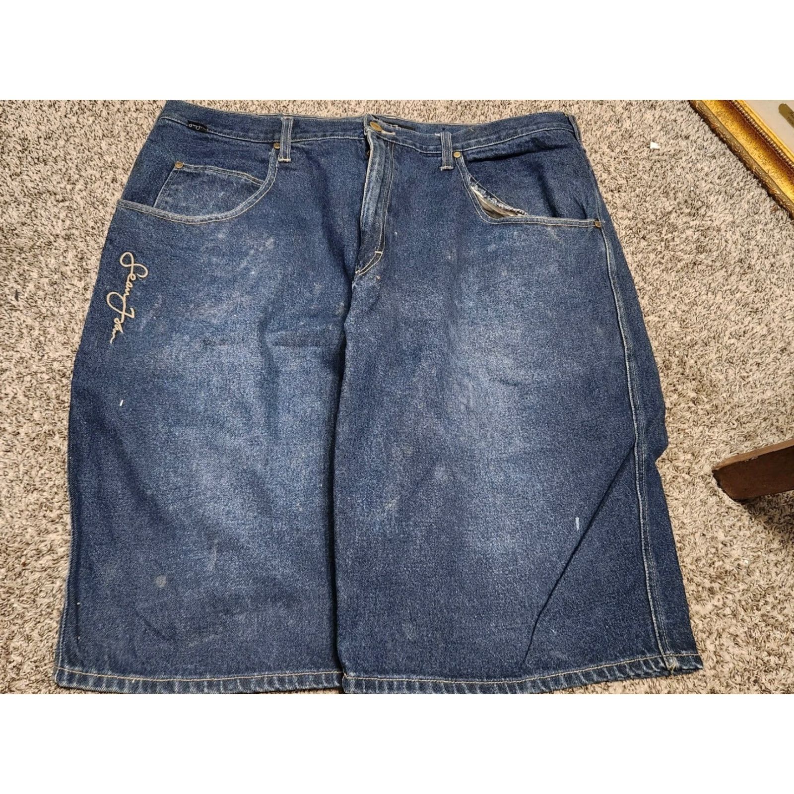 Sean John VINTAGE Sean John Grunge Skater Shorts Carpenter Denim Wide Leg Men 42 Blue Size US 42 / EU 58 - 2 Thumbnail