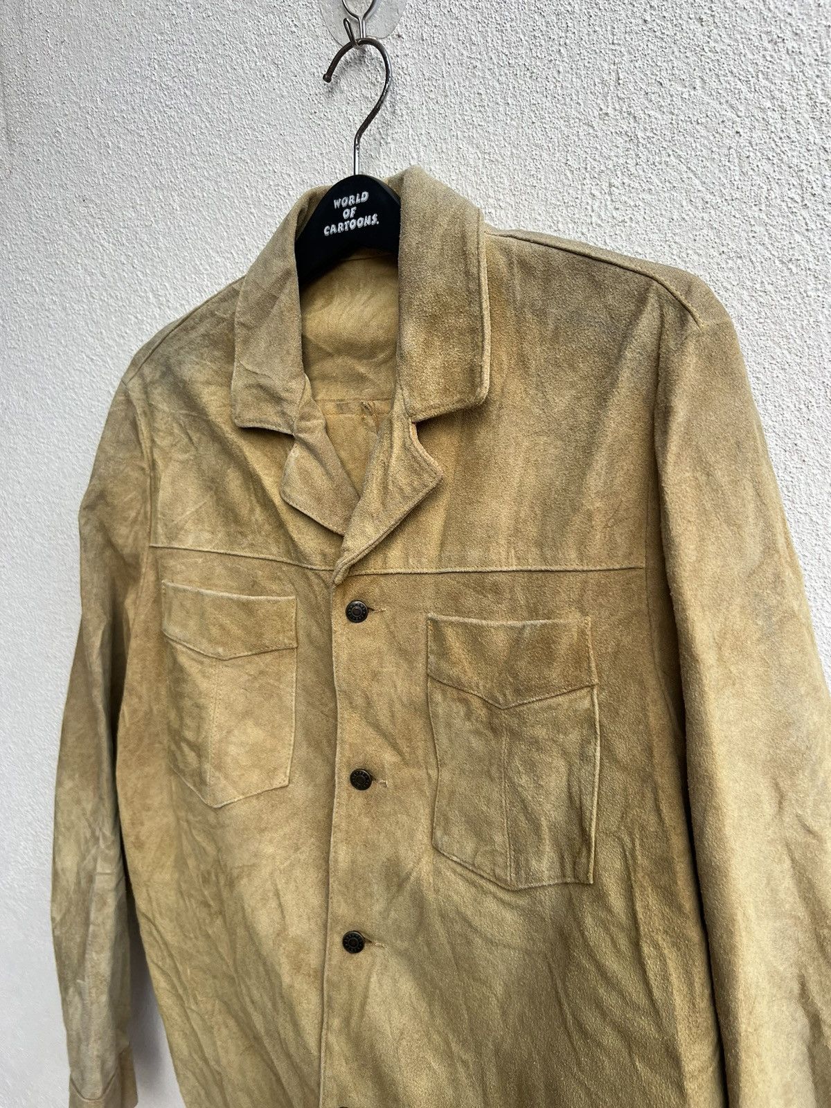 Leather RARE! Vintage Vent Couvert Paris Patina Suede Leather Shirt Size US M / EU 48-50 / 2 - 15 Thumbnail