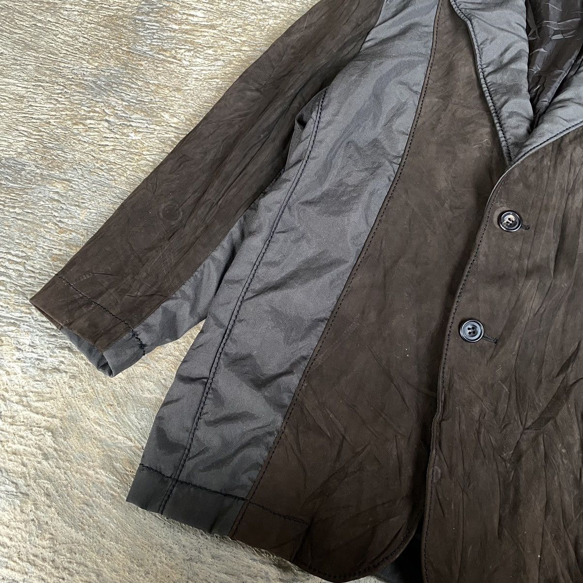 Issey Miyake × Japanese Brand × Vintage Issey Miyake blazer mix leather Size US L / EU 52-54 / 3 - 3 Thumbnail