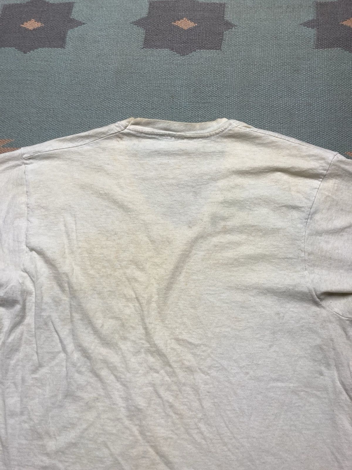 Vintage Vtg blank white tshirt v neck grunge single stitch cotton XL Size US XL / EU 56 / 4 - 10 Thumbnail