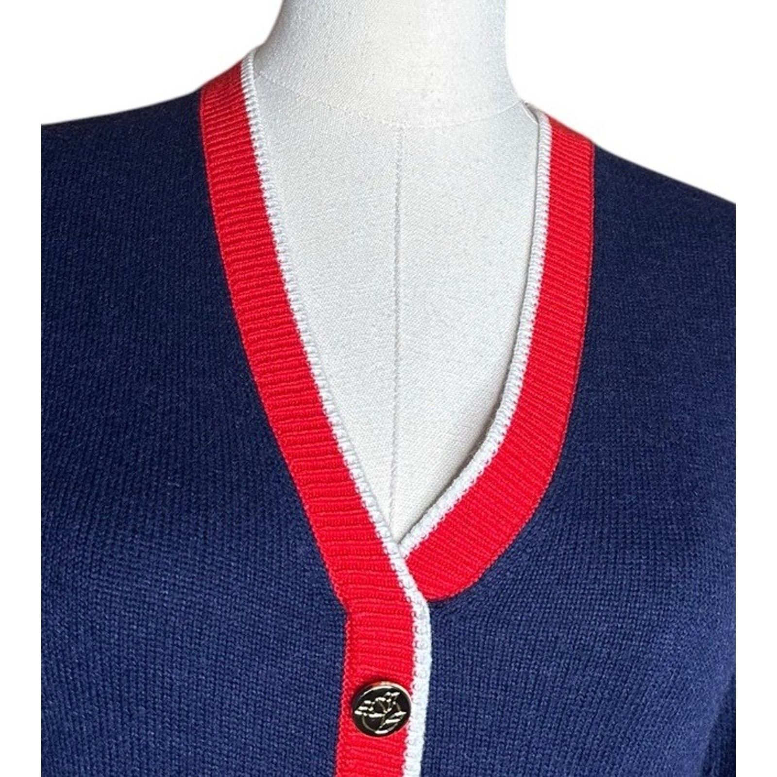 Other Draper James Nassau Navy Mini Sweater Dress Pleated Size XS Size XS / US 0-2 / IT 36-38 - 3 Thumbnail