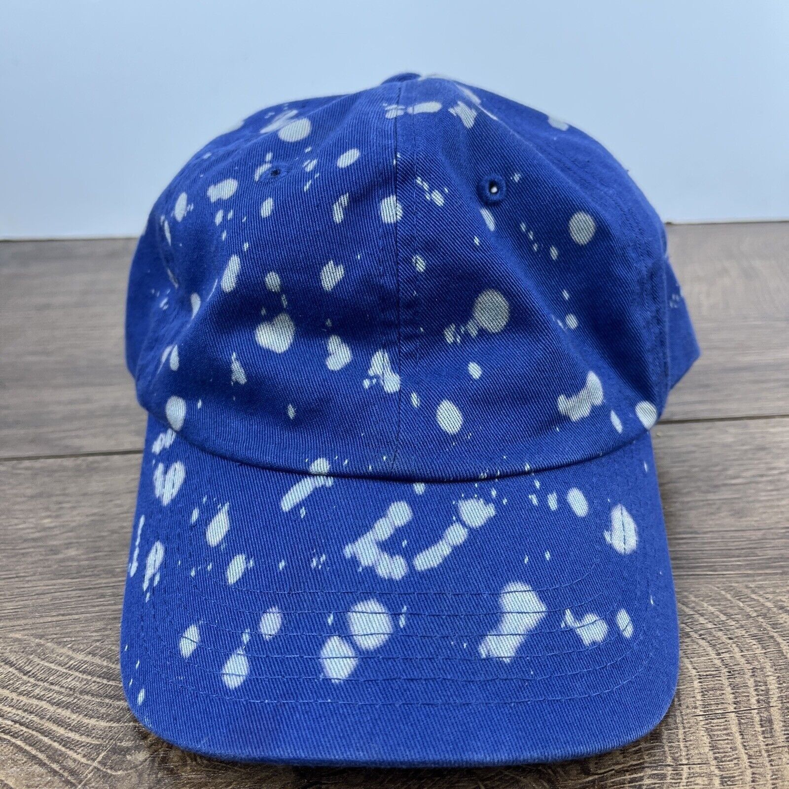 Other Bleached Blue Hat Adjustable Adult Size Hat Blue Cap Size ONE SIZE - 2 Thumbnail