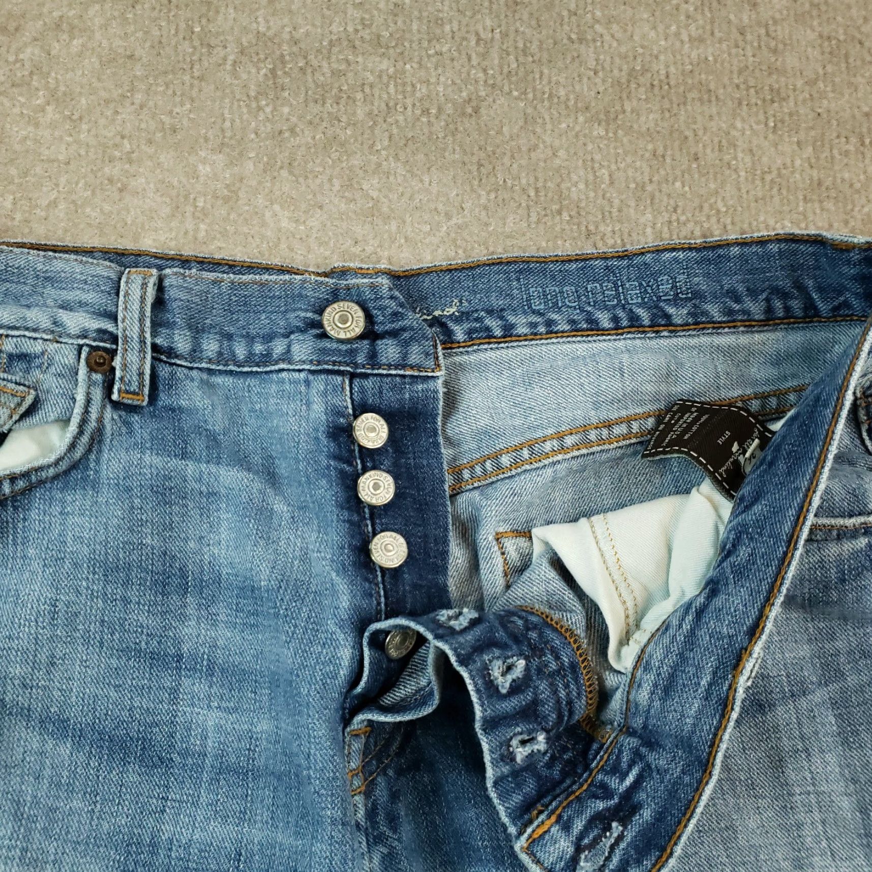 7 For All Mankind 7 For All Mankind Jeans Mens 36x29 Blue Denim Relaxed Straight Leg Shirt? Size US 36 / EU 52 - 6 Thumbnail
