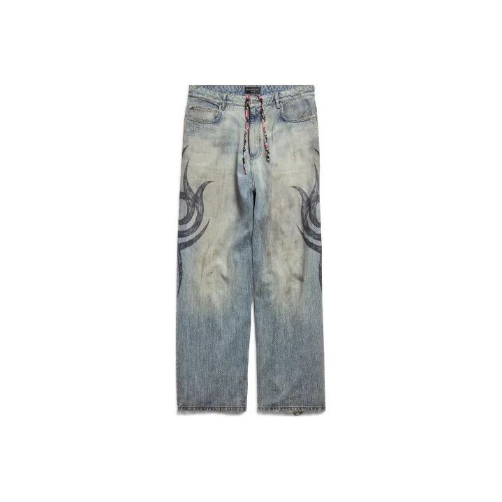 Balenciaga Balenciaga FW24 Logo Long Denim Pants Size US 33 - 1 Thumbnail