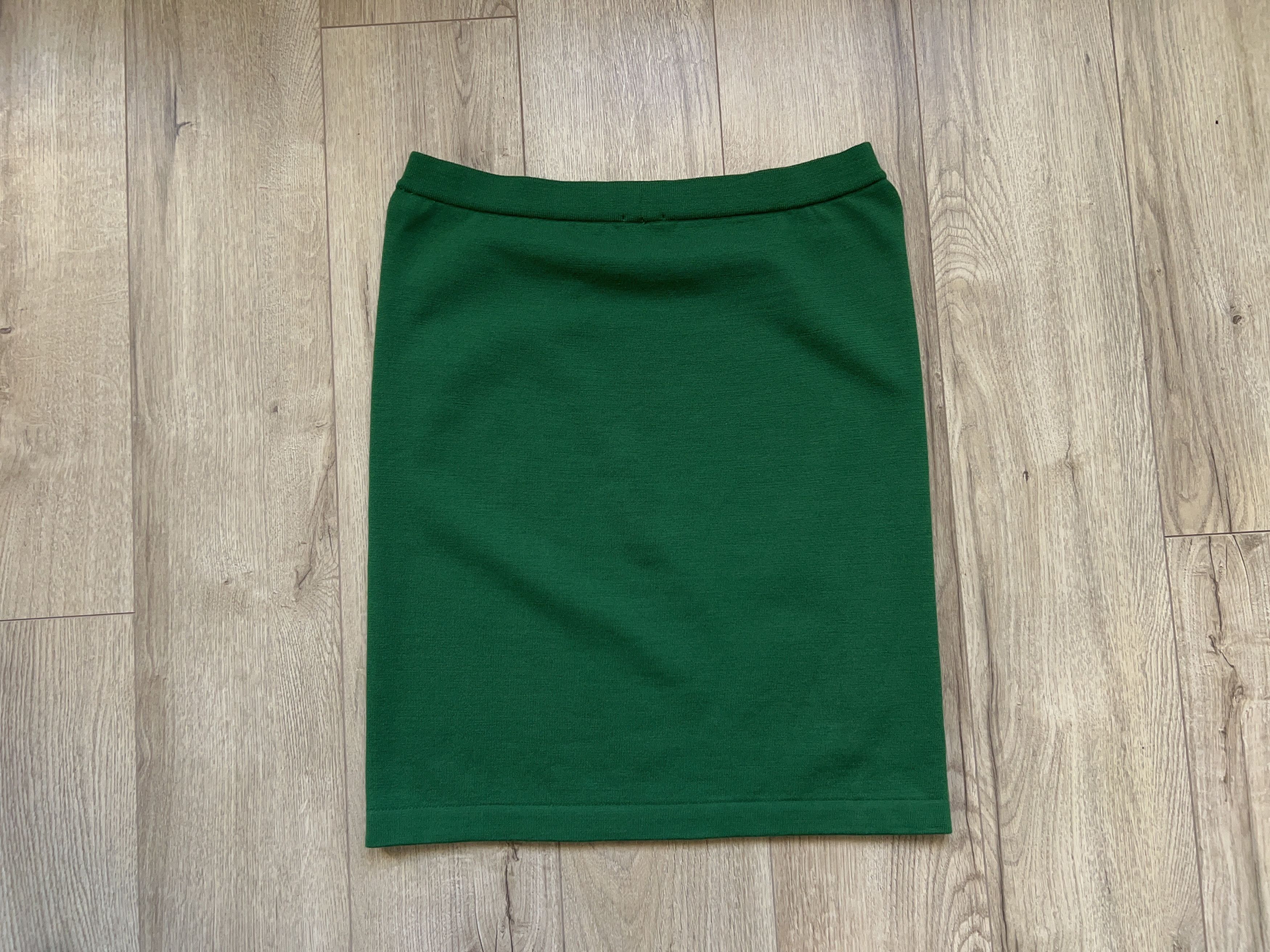 Designer × Wolford Green Wool Cotton Elastane Stretch Pencil Straight Skirt M Size 28" / US 6 / IT 42 - 7 Thumbnail