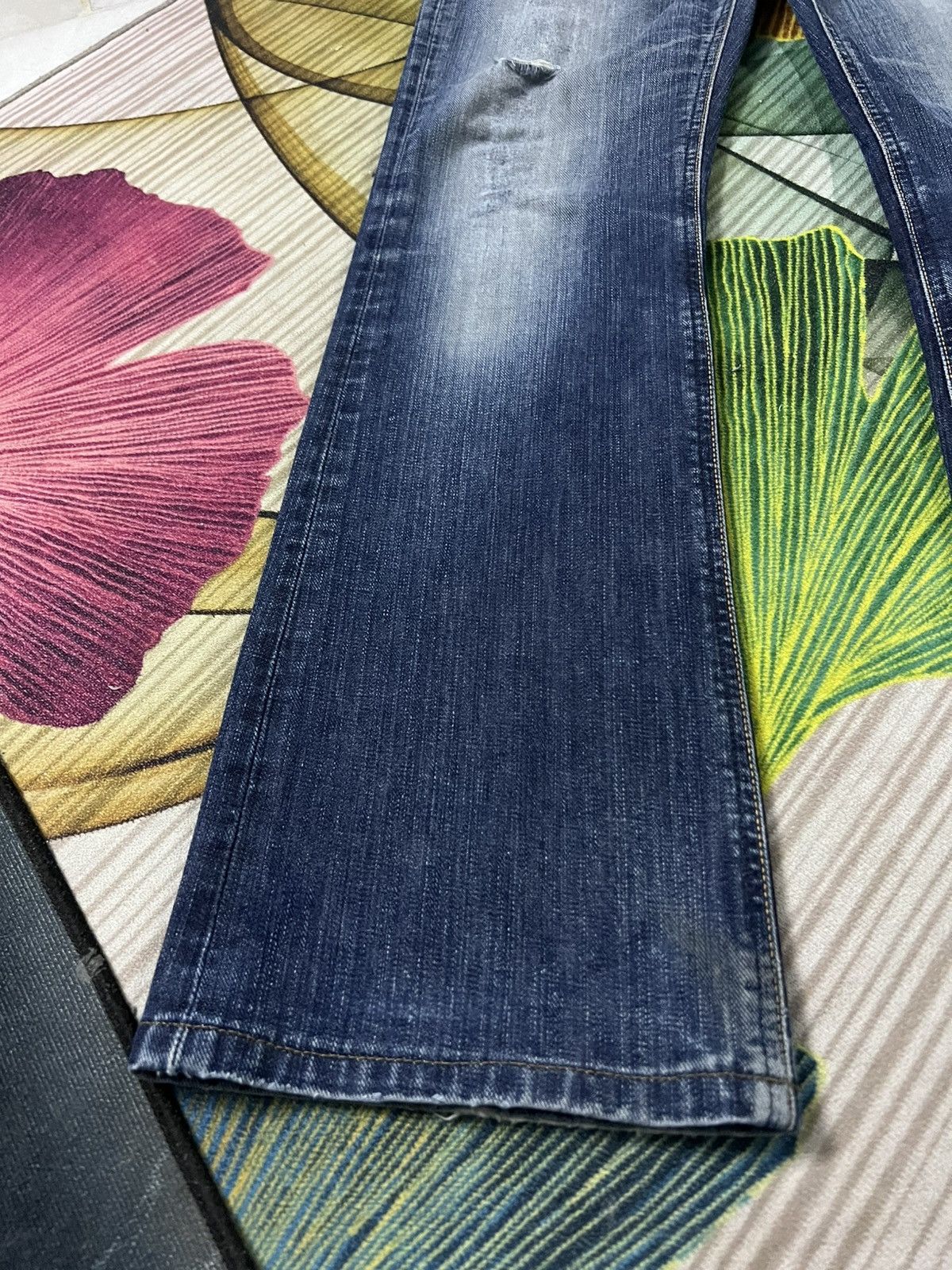 Japanese Brand 💥Flare💥Vintage Lee Riders Distress Jean Size US 30 / EU 46 - 7 Thumbnail