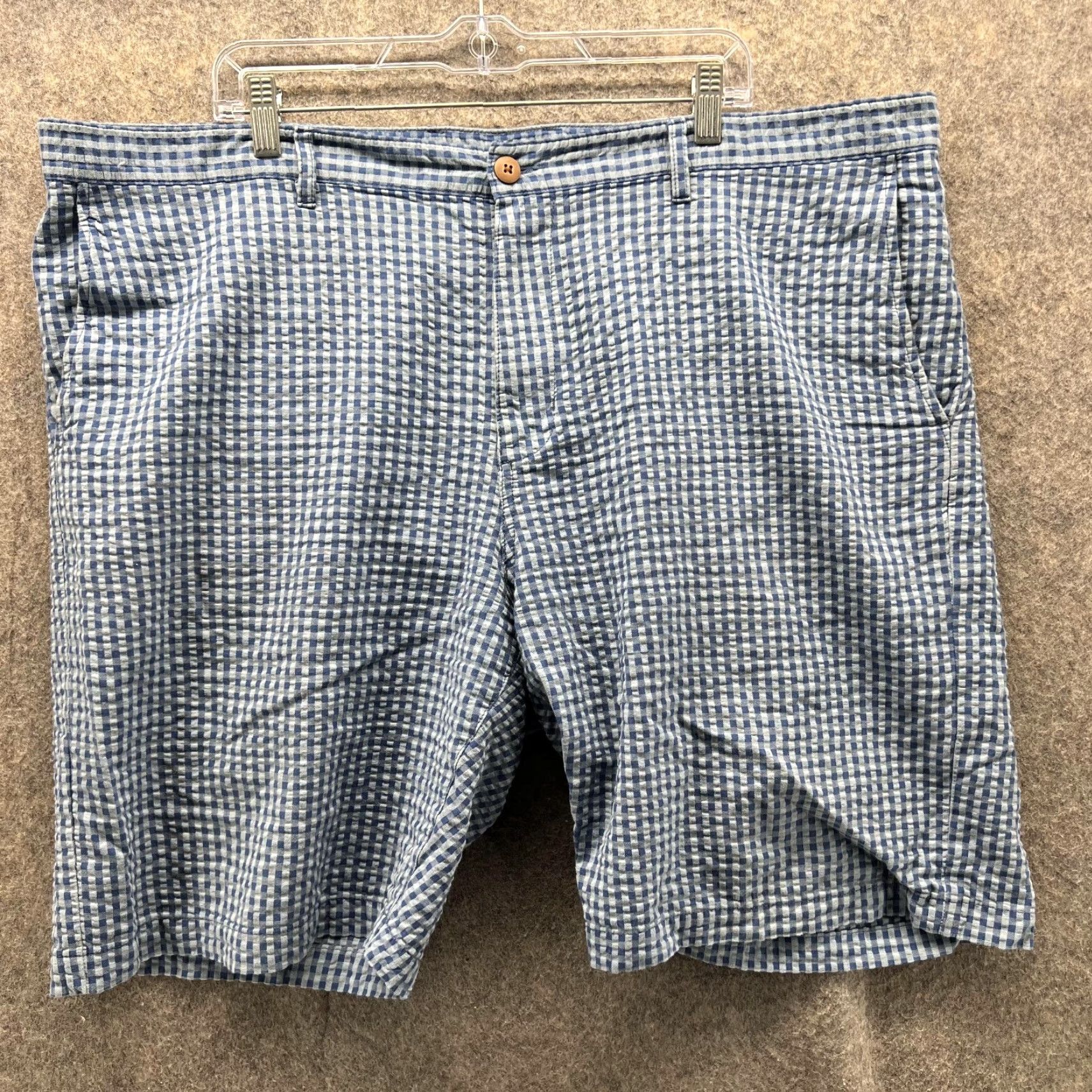 Tommy Bahama Tommy Bahama Shorts Men 44 Adult Blue White Gingham Seersucker Flat Front Chino Casual Travel Size US 44 / EU 60 - 2 Thumbnail