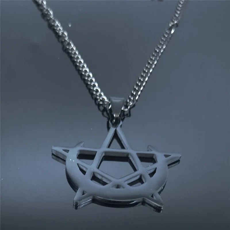 Jewelry Gothic Moon Stainless Steel Pendant Necklace Size ONE SIZE - 5 Thumbnail