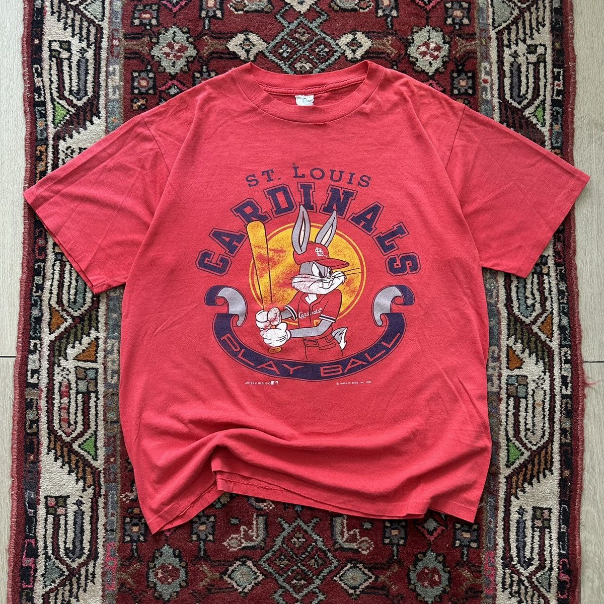 Vintage 1990 Bugs Bunny St. Louis Cardinals MLB Vintage Looney Tunes Size US L / EU 52-54 / 3 - 1 Thumbnail
