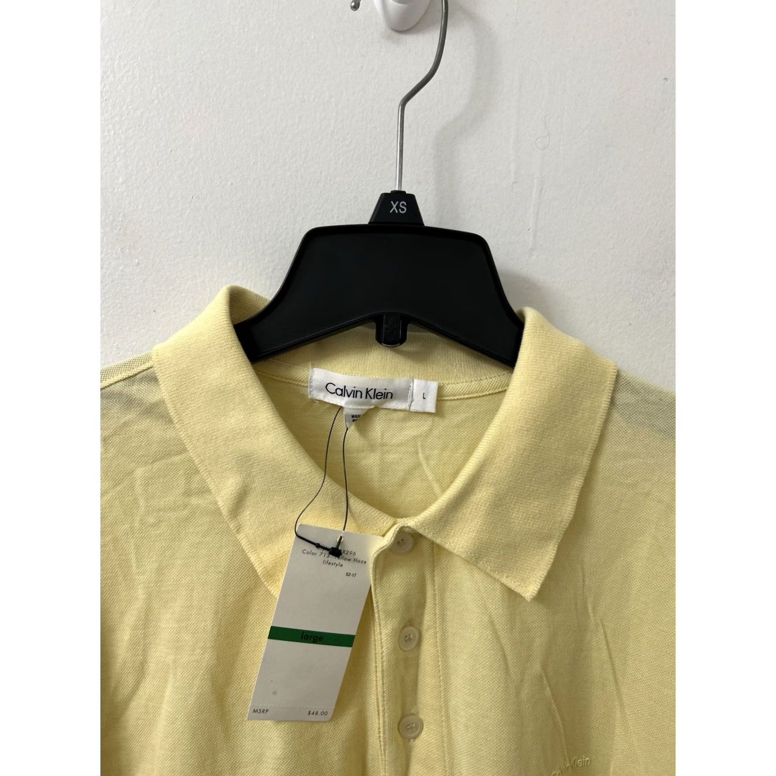 Calvin Klein Calvin Klein Polo Shirt Mens Large Yellow NWT Solid Short Sleeve Golf Size US L / EU 52-54 / 3 - 4 Thumbnail