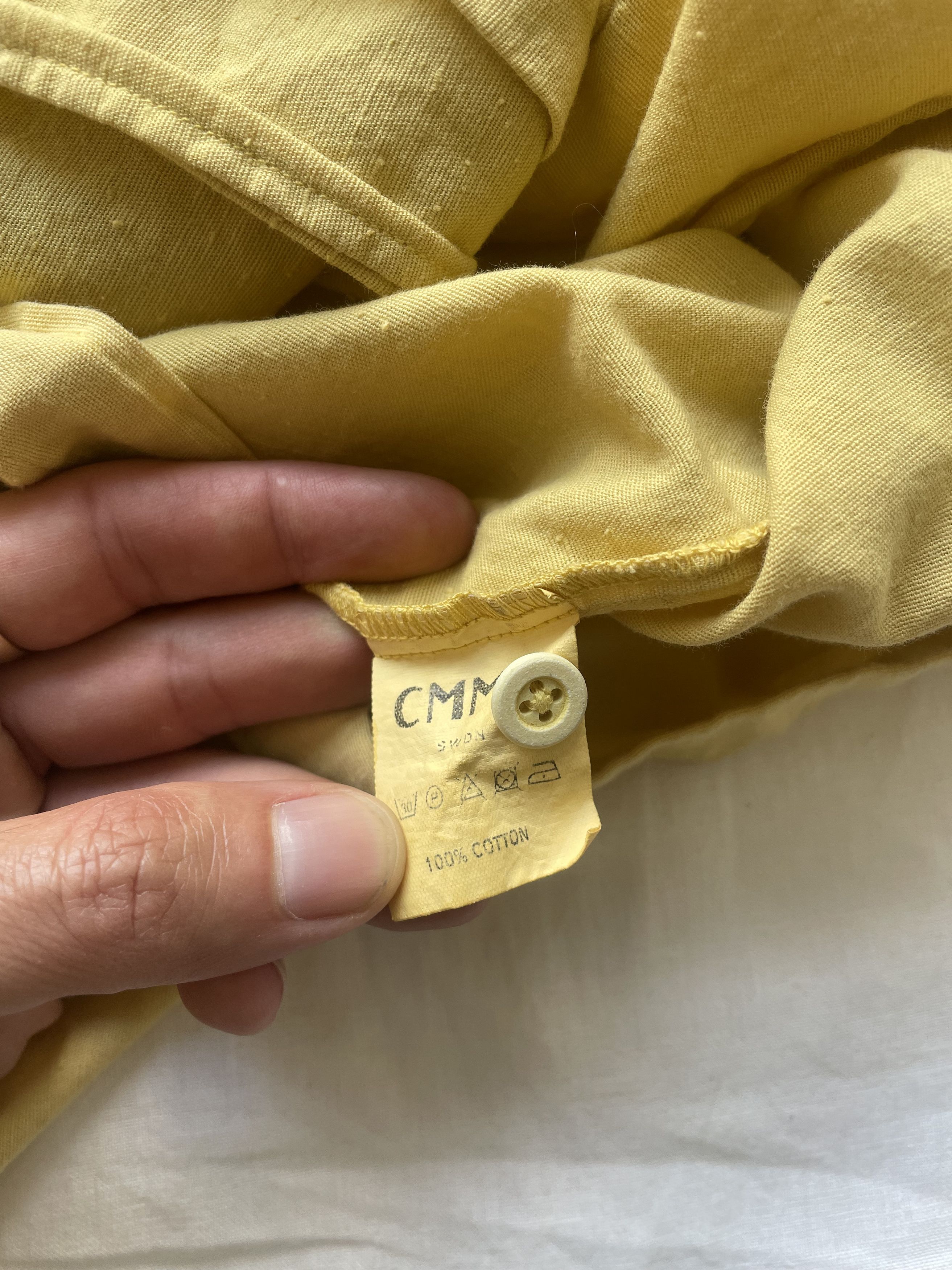 CMMN SWDN CMMN SWDN Turmeric Dyed Cotton Short Sleeve Camp Shirt Size US M / EU 48-50 / 2 - 5 Thumbnail