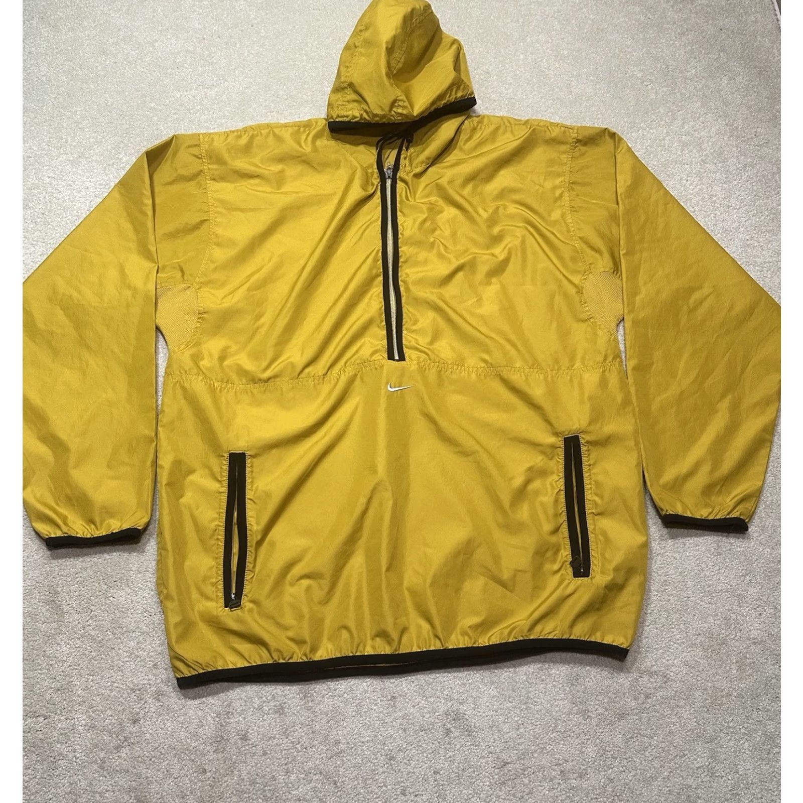Nike VINTAGE Nike Windbreaker Anorak Jacket Mens XL Gold Mini Swoosh Windbreaker Jacket Logo Nike Team Mens XL Gold Size US XL / EU 56 / 4 - 2 Thumbnail