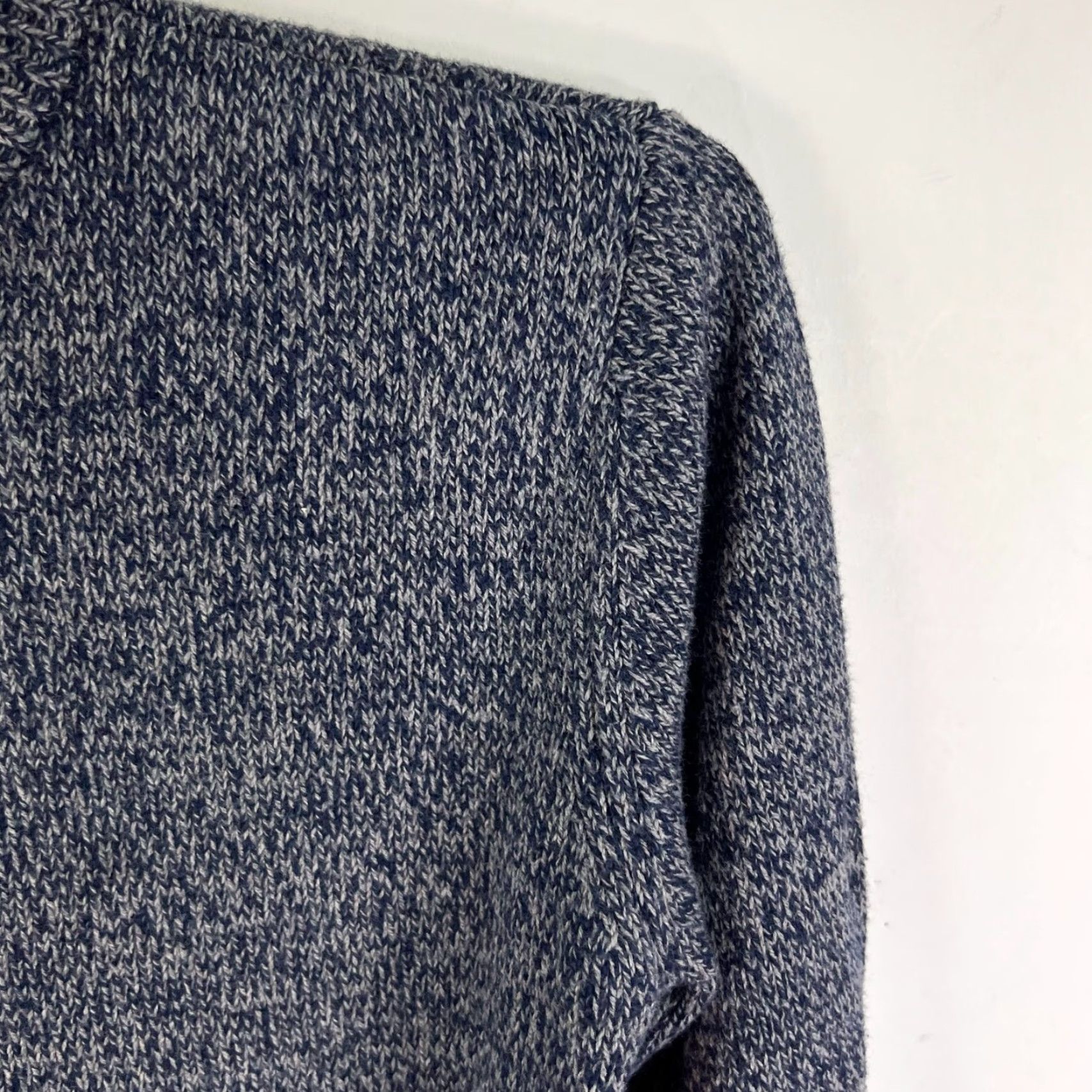 Vintage rumi + ryder Knit Sweater Womens Size 9-10 Heather Blue Long Sleeve 1/4 Zip Size L / US 10 / IT 46 - 2 Thumbnail