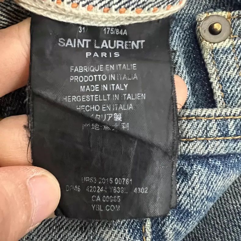 Saint Laurent Paris Saint Laurent Paris Saint Laurent Distressed Slim Fit Jean Size US 31 - 4 Thumbnail