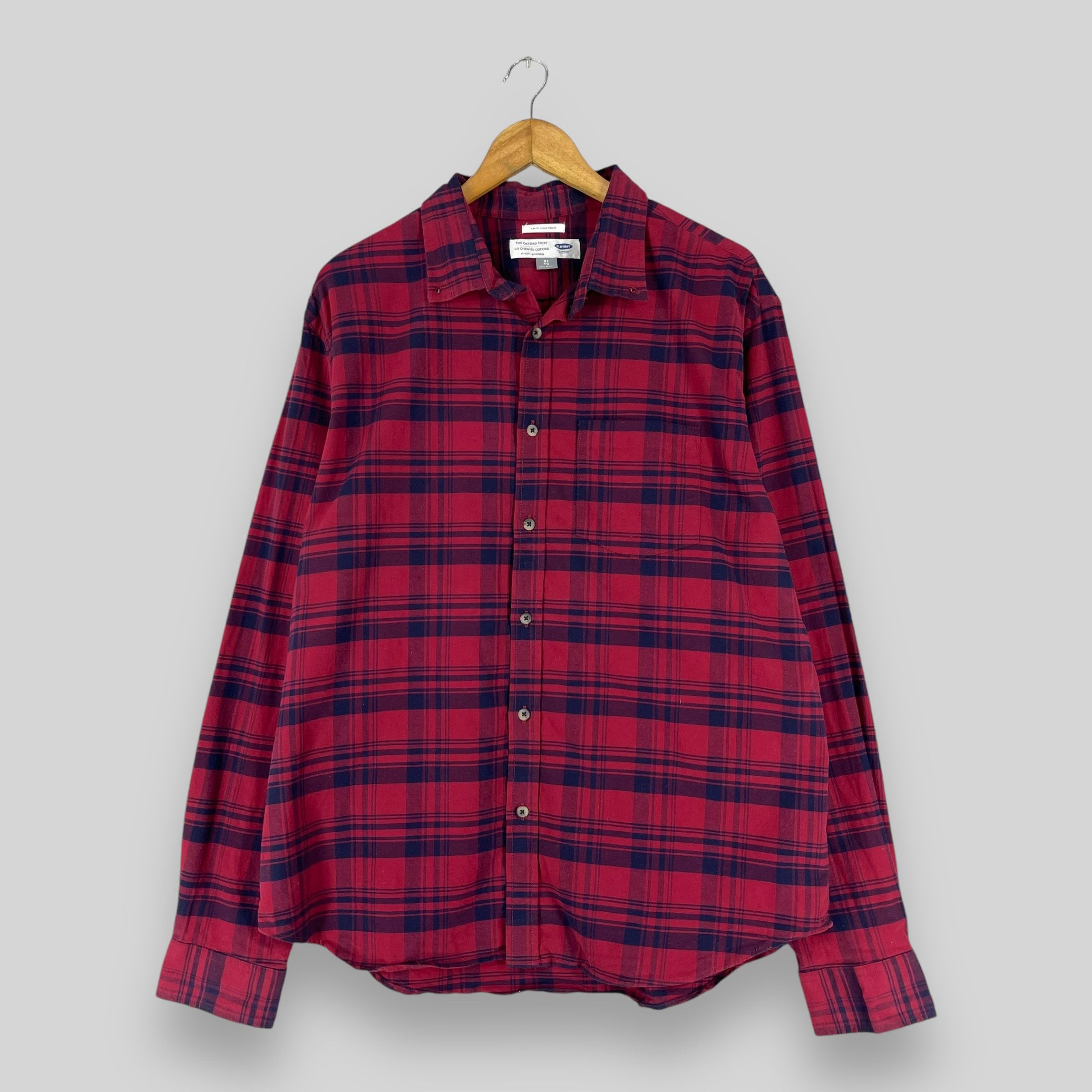 Flannel OLD NAVY Plaid Checkered Red/Blue Flannel Button Up Size US XL / EU 56 / 4 - 1 Thumbnail