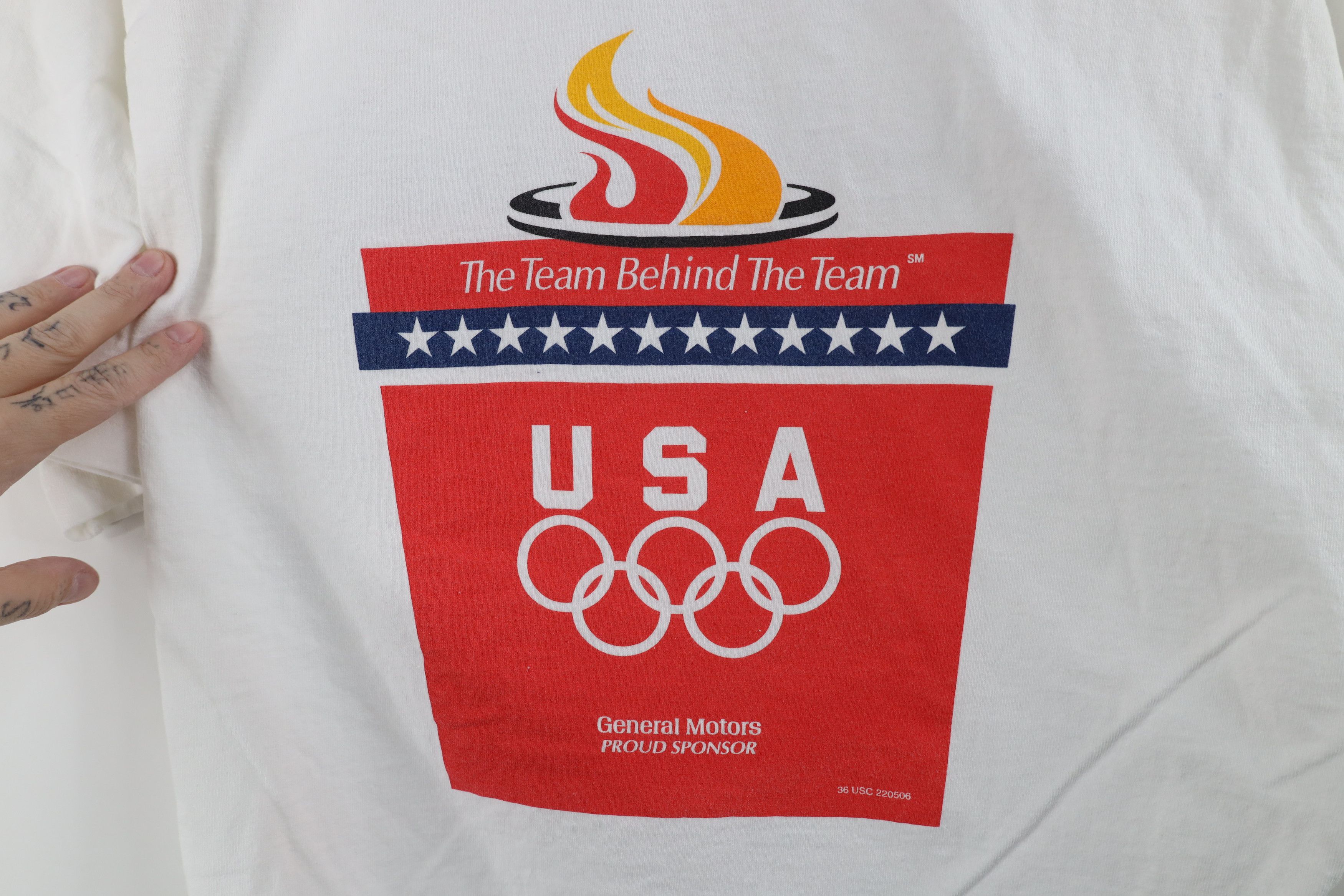 Vintage Vintage Union Made USA Olympics Team T-Shirt White USA Size US L / EU 52-54 / 3 - 4 Thumbnail