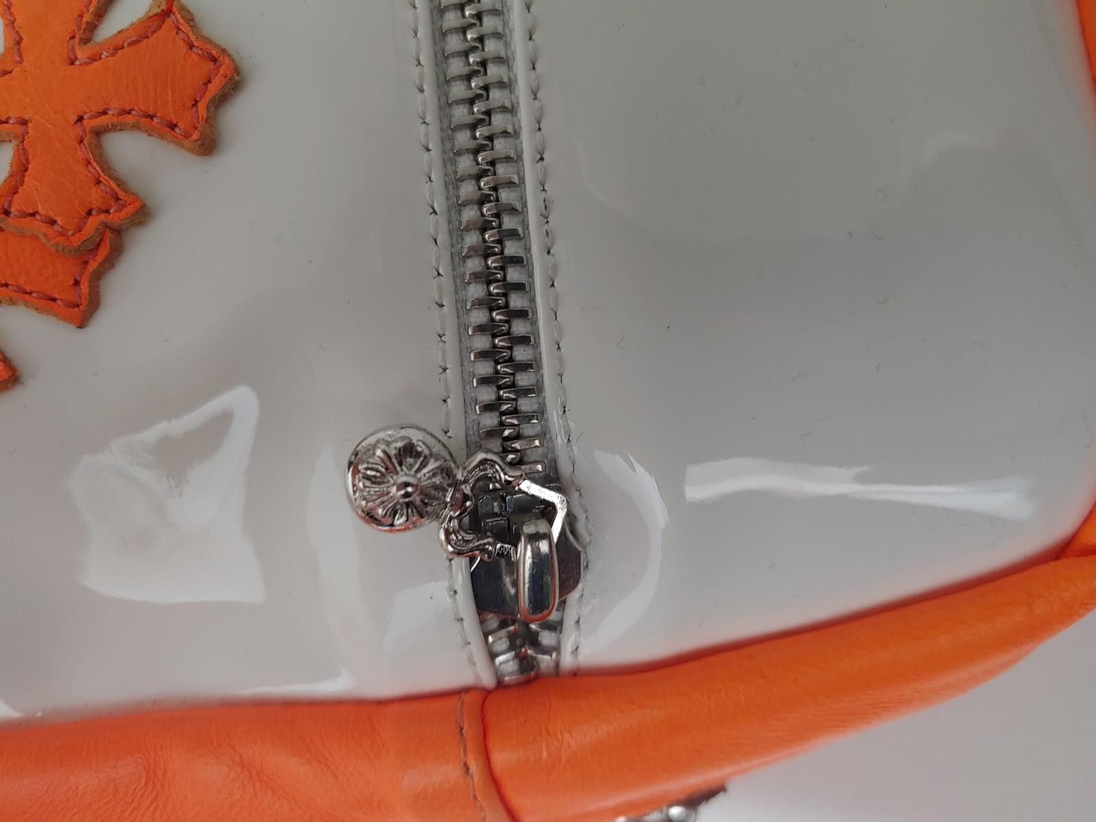 Chrome Hearts Chrome Hearts Patent Leather Cross Patch Bag in Orange/White Size ONE SIZE - 8 Thumbnail