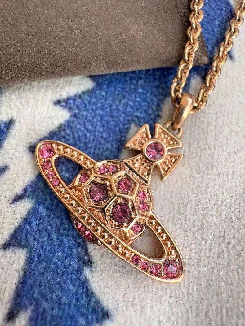 Vivienne Westwood Vivienne Westwood Pink Saturn Necklace. Size ONE SIZE - 2 Thumbnail